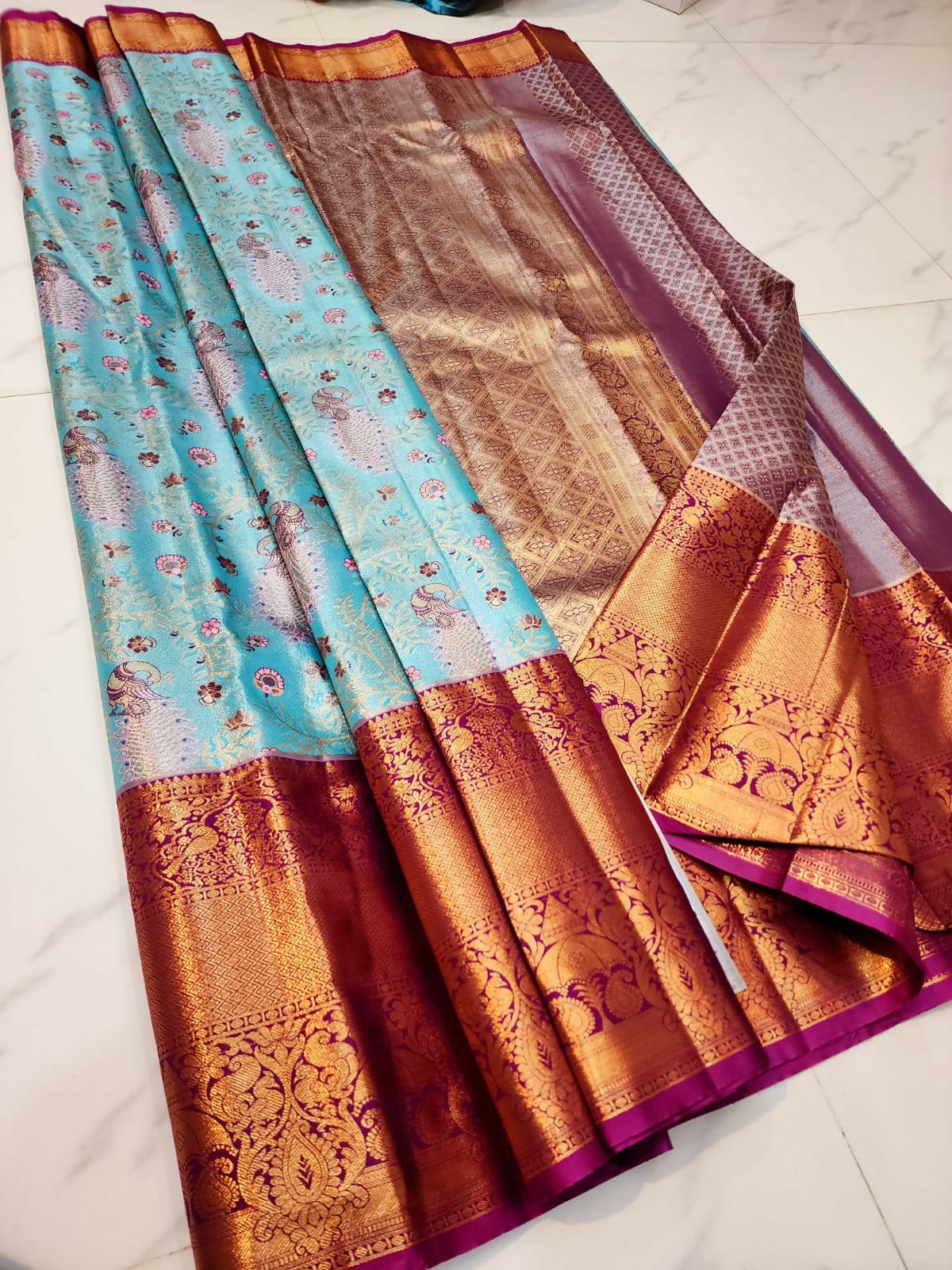 Zari Queen - Semi-Tissue Kanchi Bridal Sarees