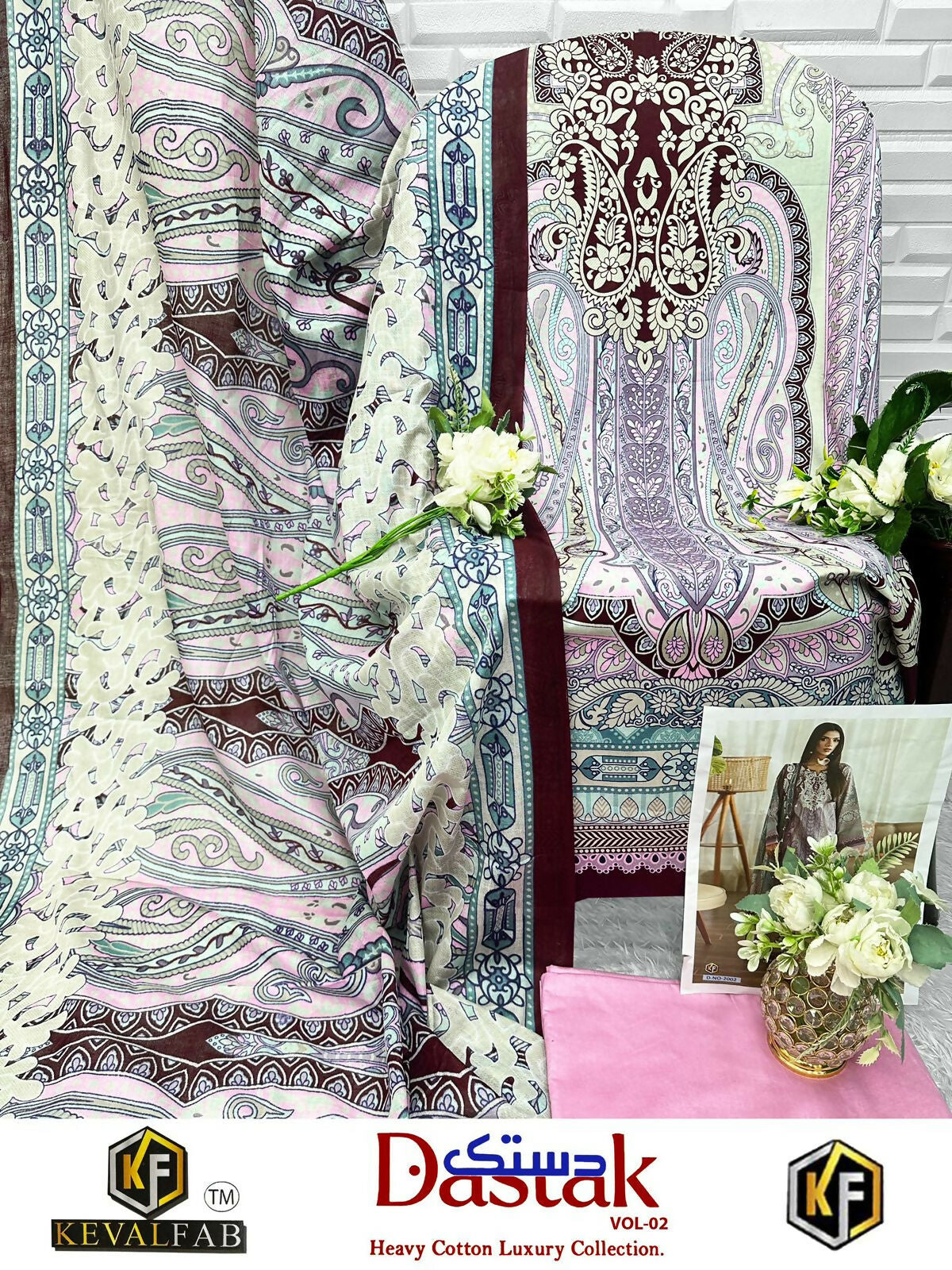 Export Quality Lawn Cotton Unstitched Suit Set