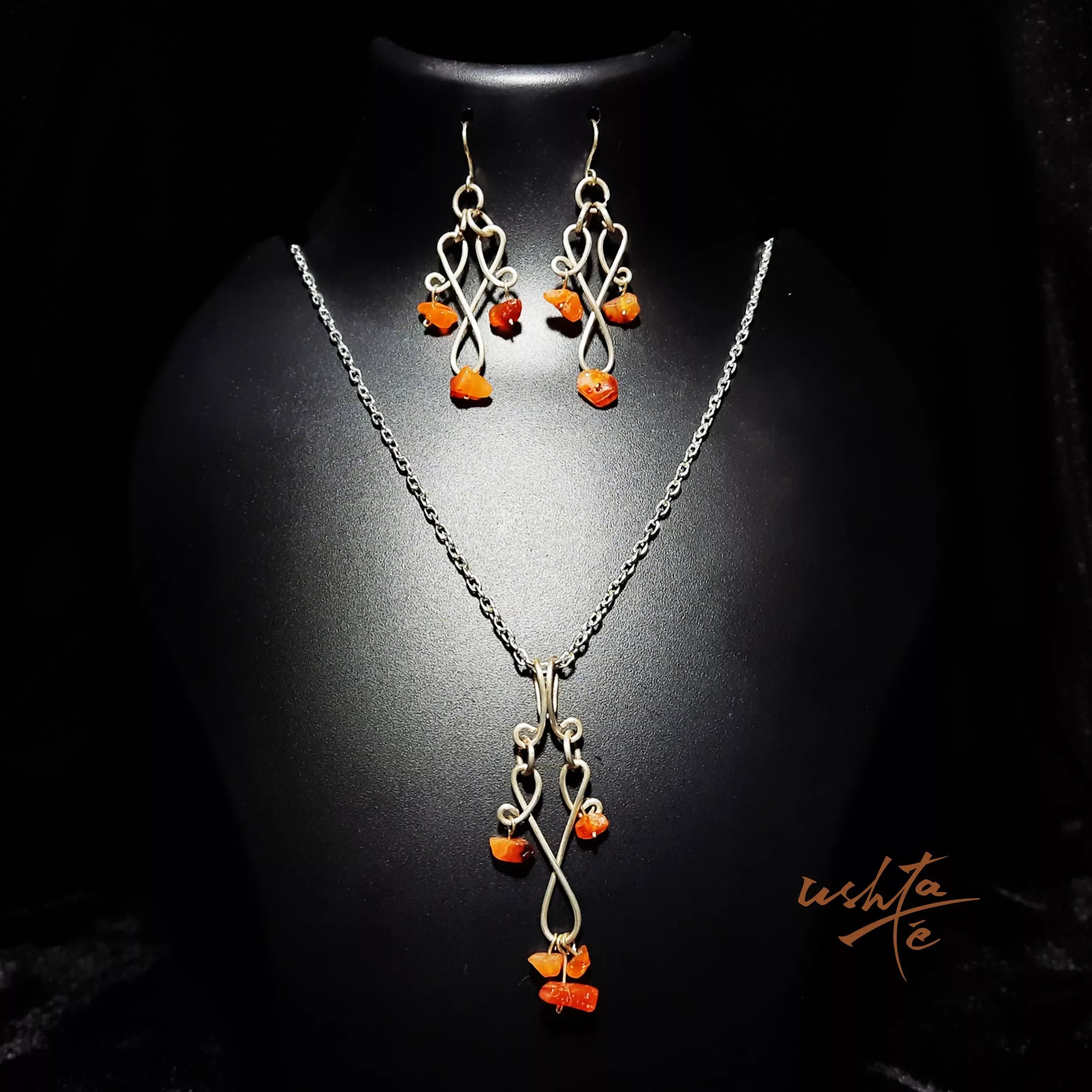 Orange Blossom - Necklace and Earring