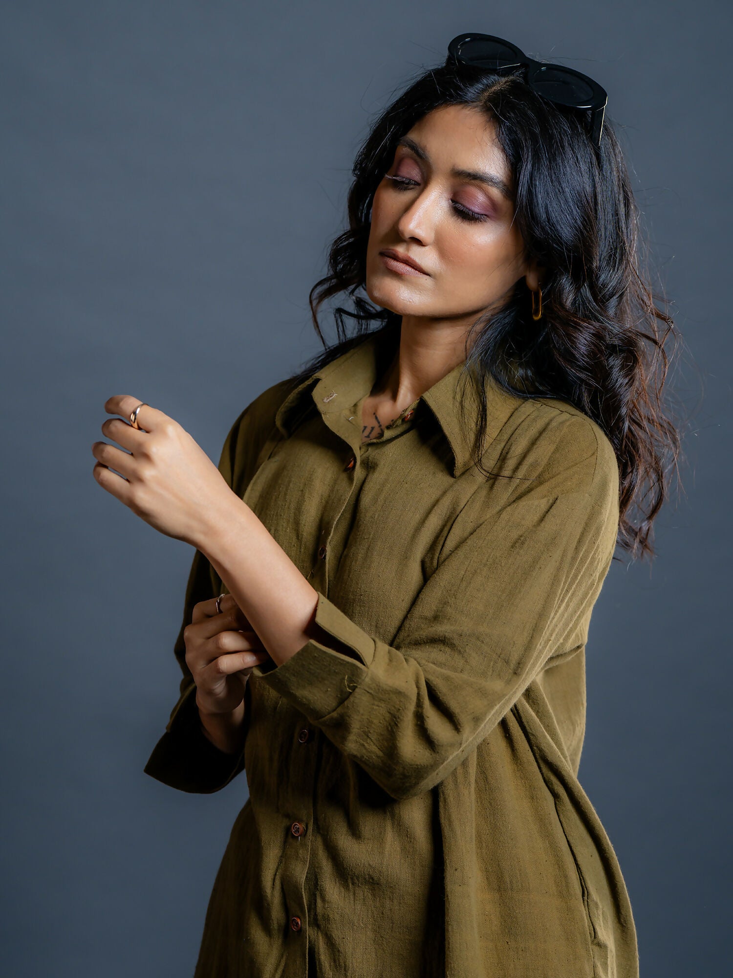 Feronia Olive Kala Cotton Co-ord Set