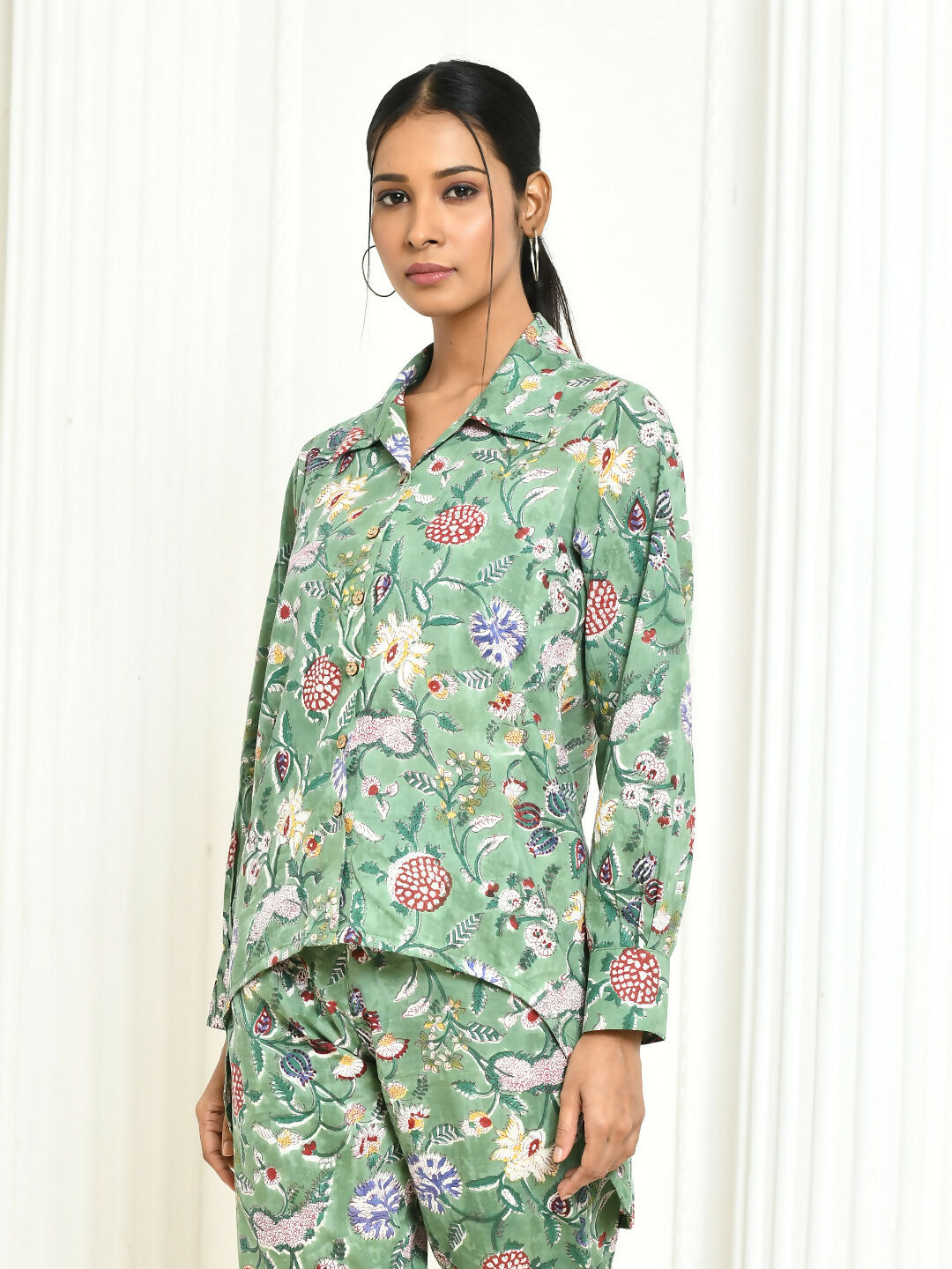 Dhanvi Handprinted Women's Cotton Shirt