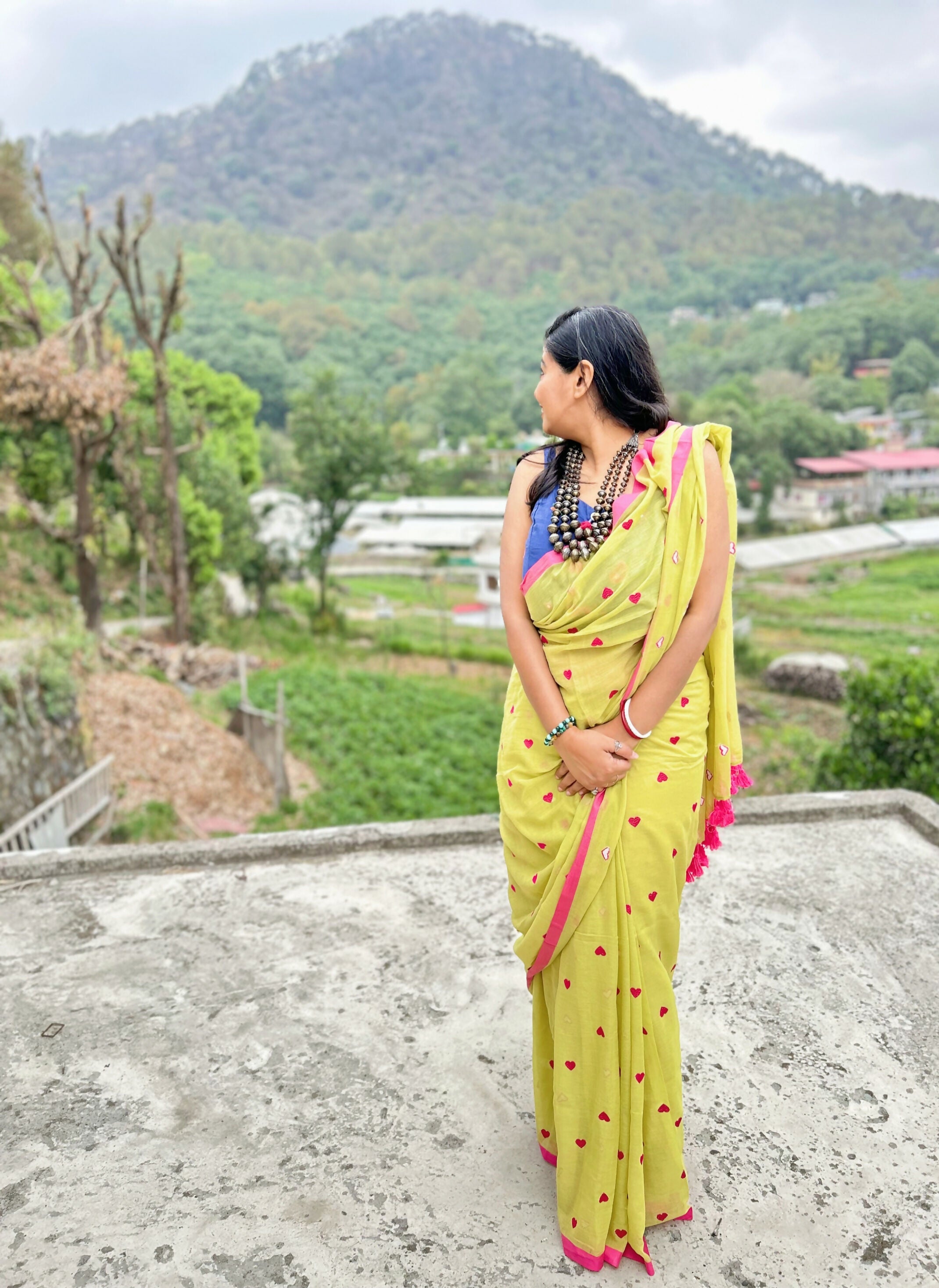 Mint Bliss Handloom Bengal Cotton Saree