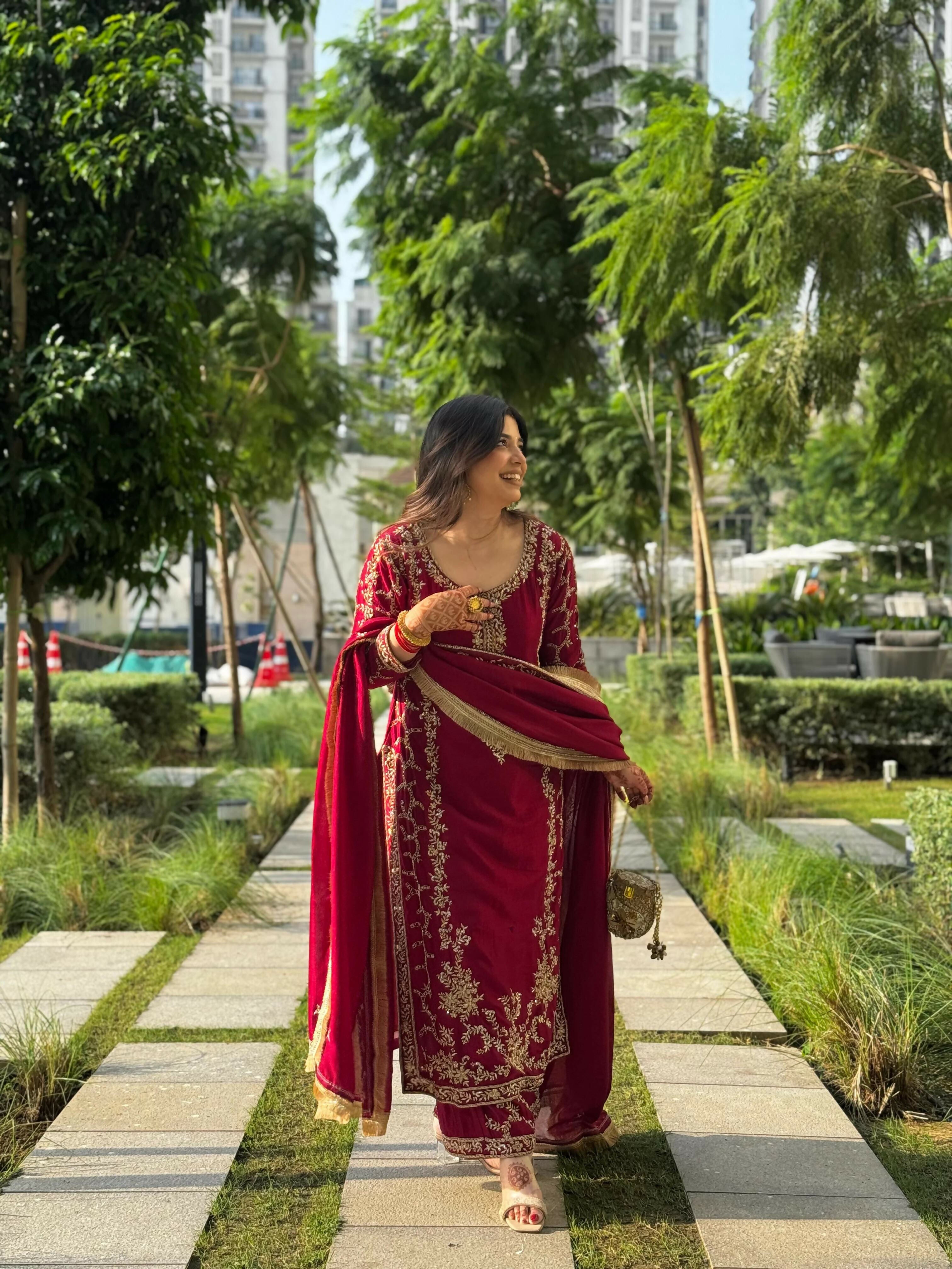 Georgette Plazzo Suit Set