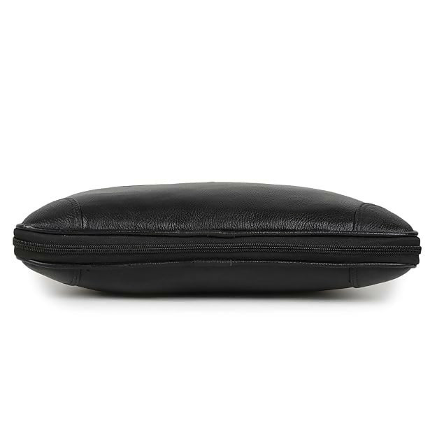 FERNWEH Genuine Leather Laptop Messenger Bag – 15.6" Crossbody Briefcase for Men & Women (Black)