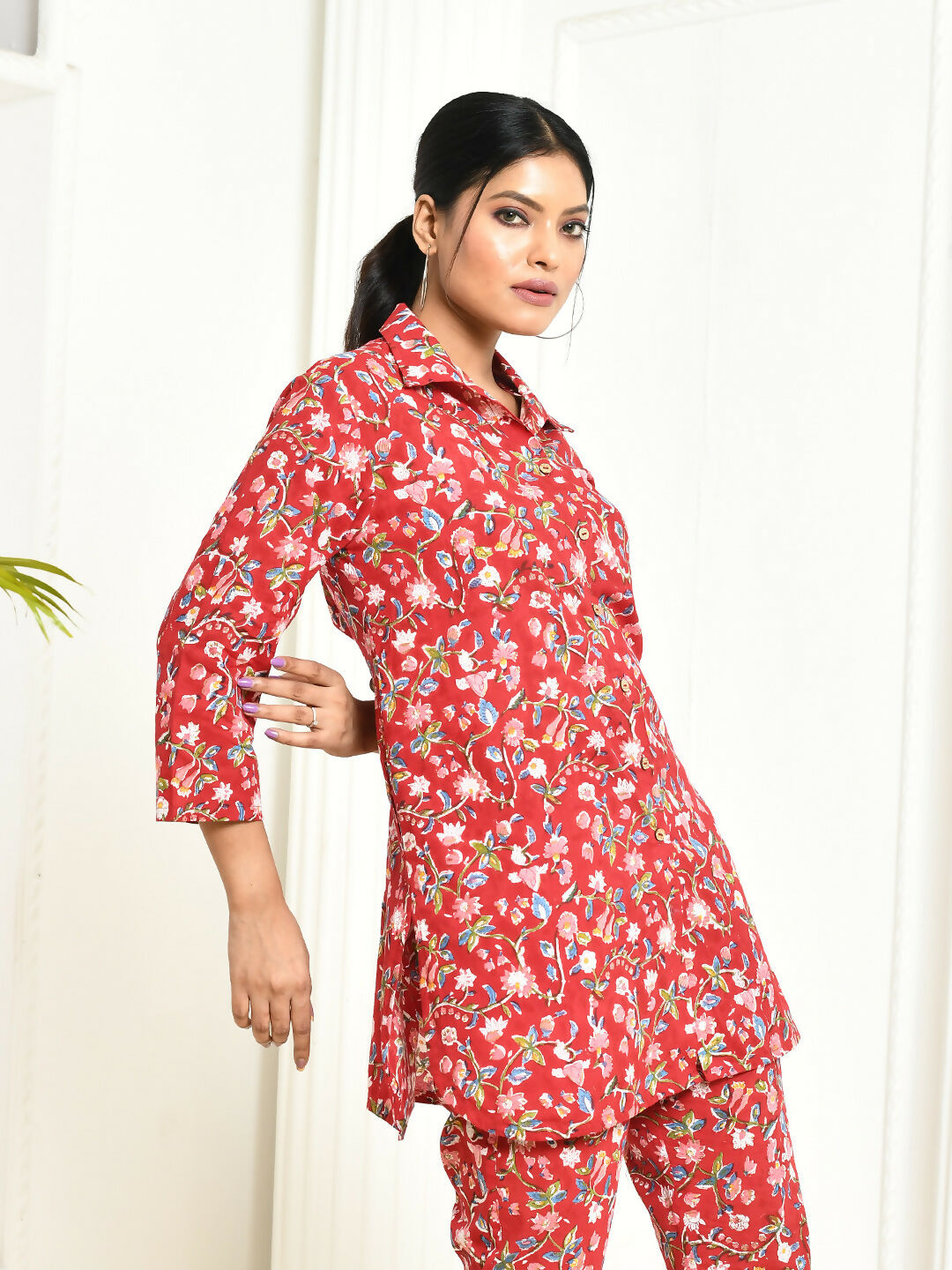 Aesica Handprinted Women's Cotton Shirt