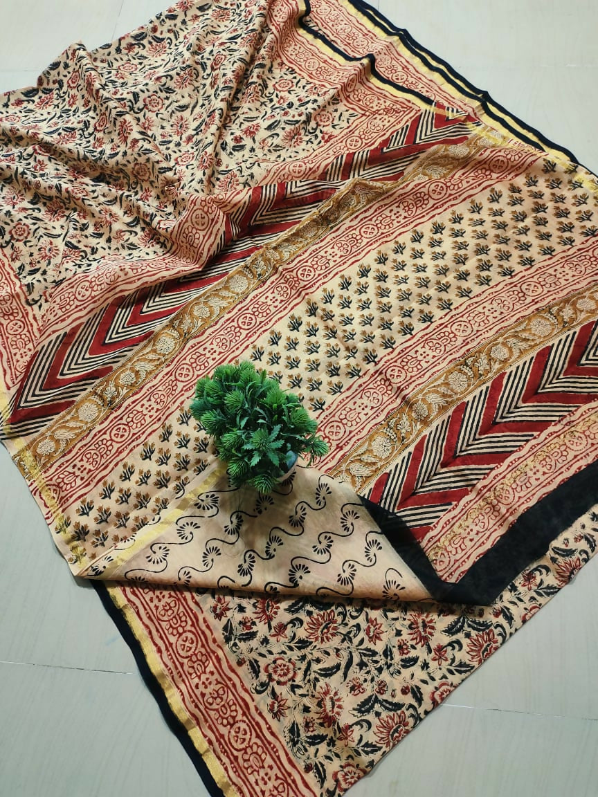 Timeless Kalamkari -Kalamkari Cotton Silk Saree