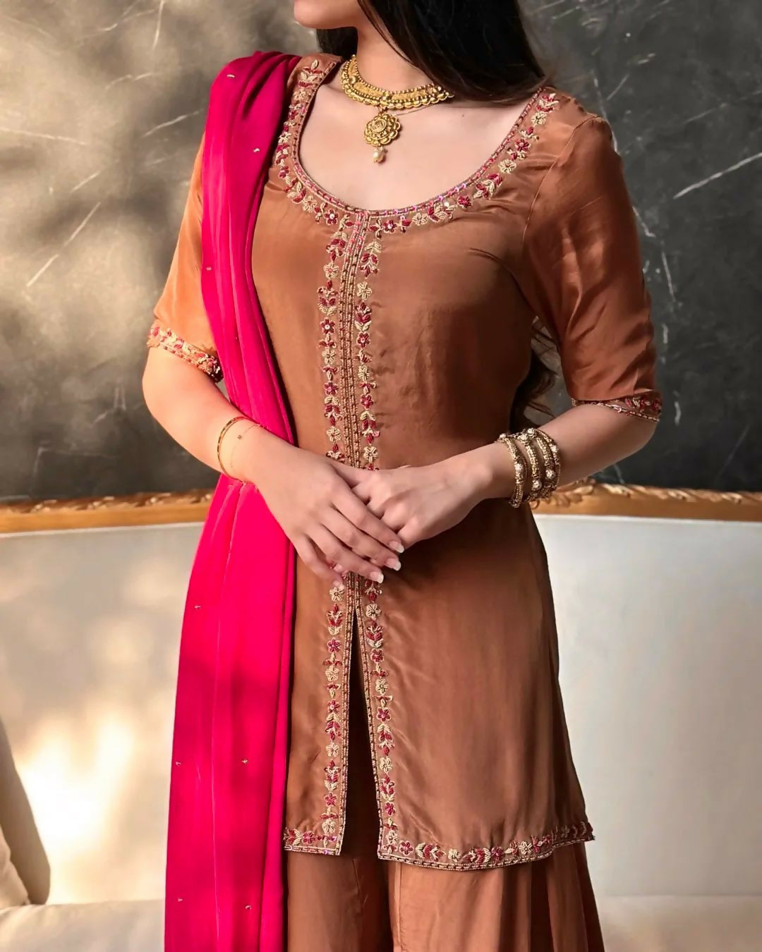 Designer Top with Patiyala Salwar & Dupatta Set