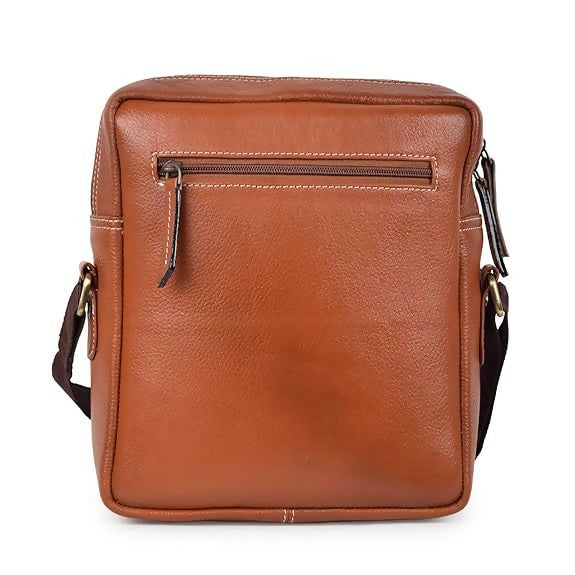 FERNWEH Men's Leather Sling Messenger Bag – 12" Travel Crossbody Shoulder Bag