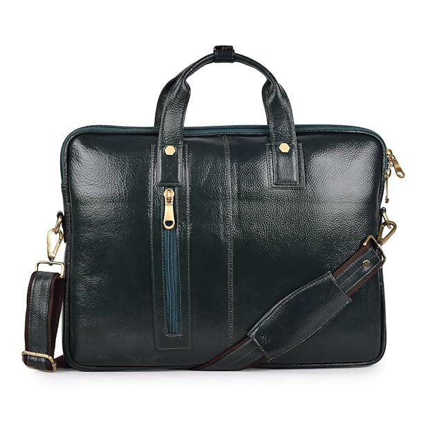 FERNWEH Leather Laptop Messenger Bag – 15.6" Leather Office Crossbody Bag for Men & Women