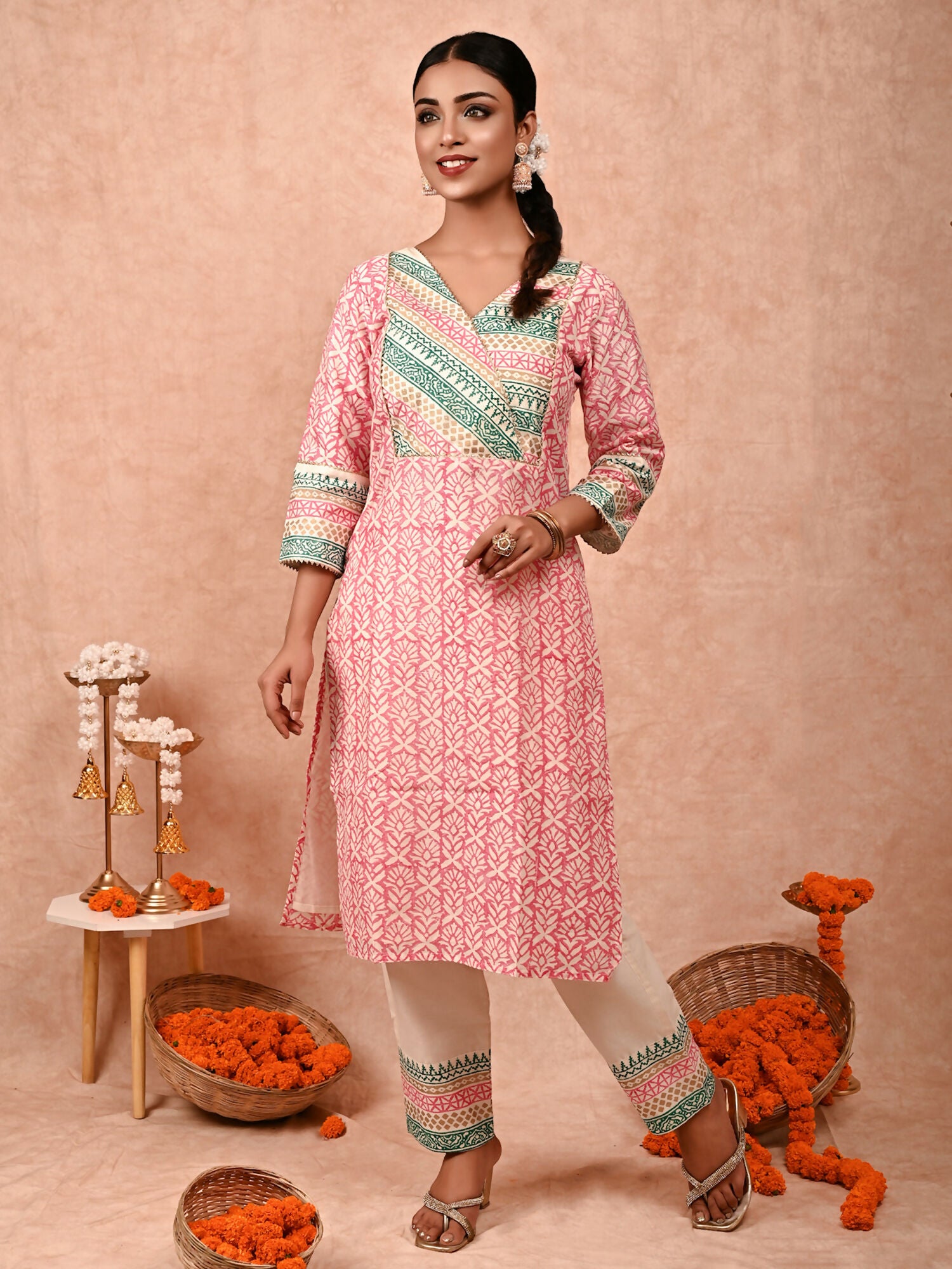 Aisha Chanderi silk kurta set of 2