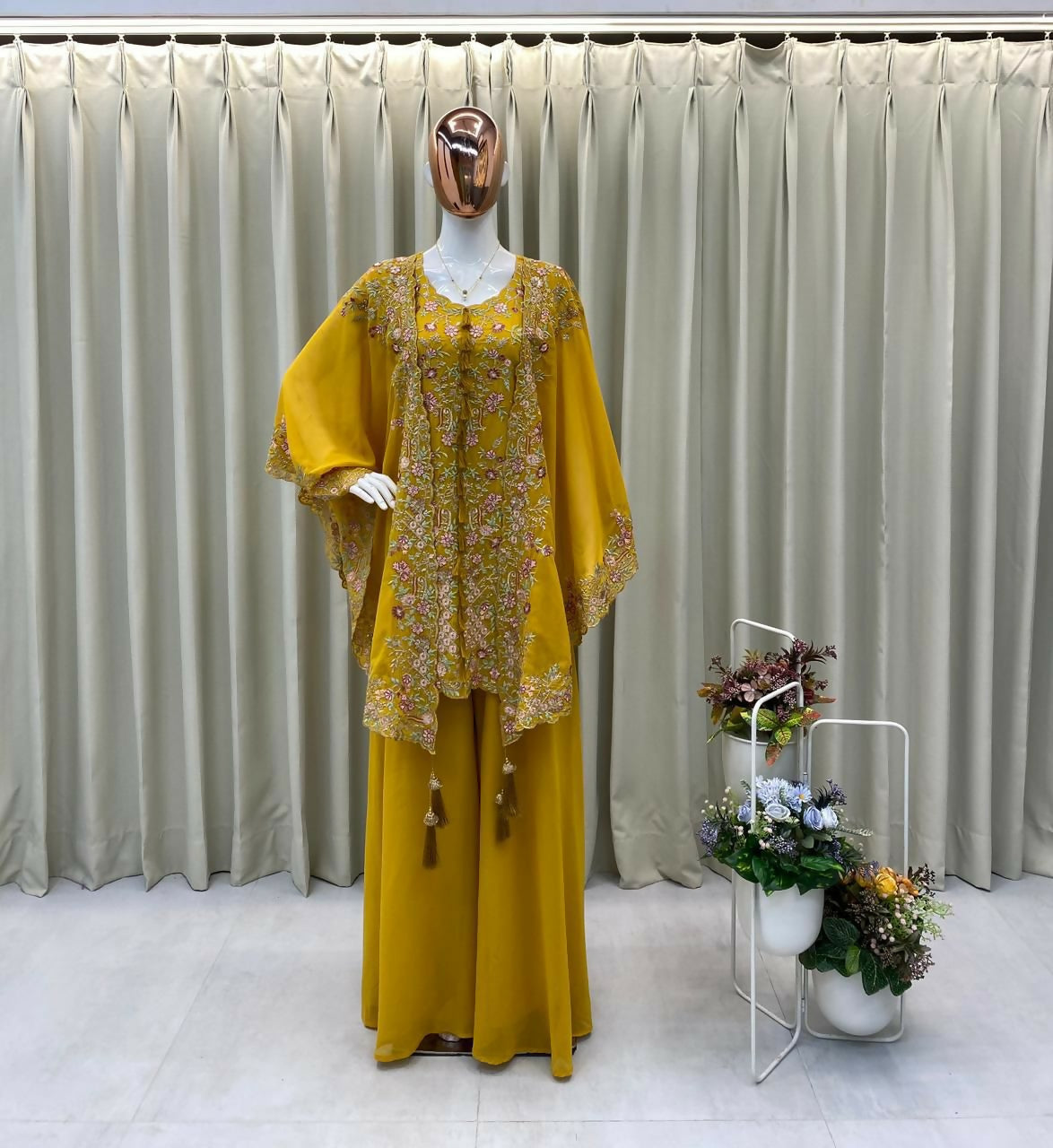 Designer Kurta Plazzo Set with Shrug