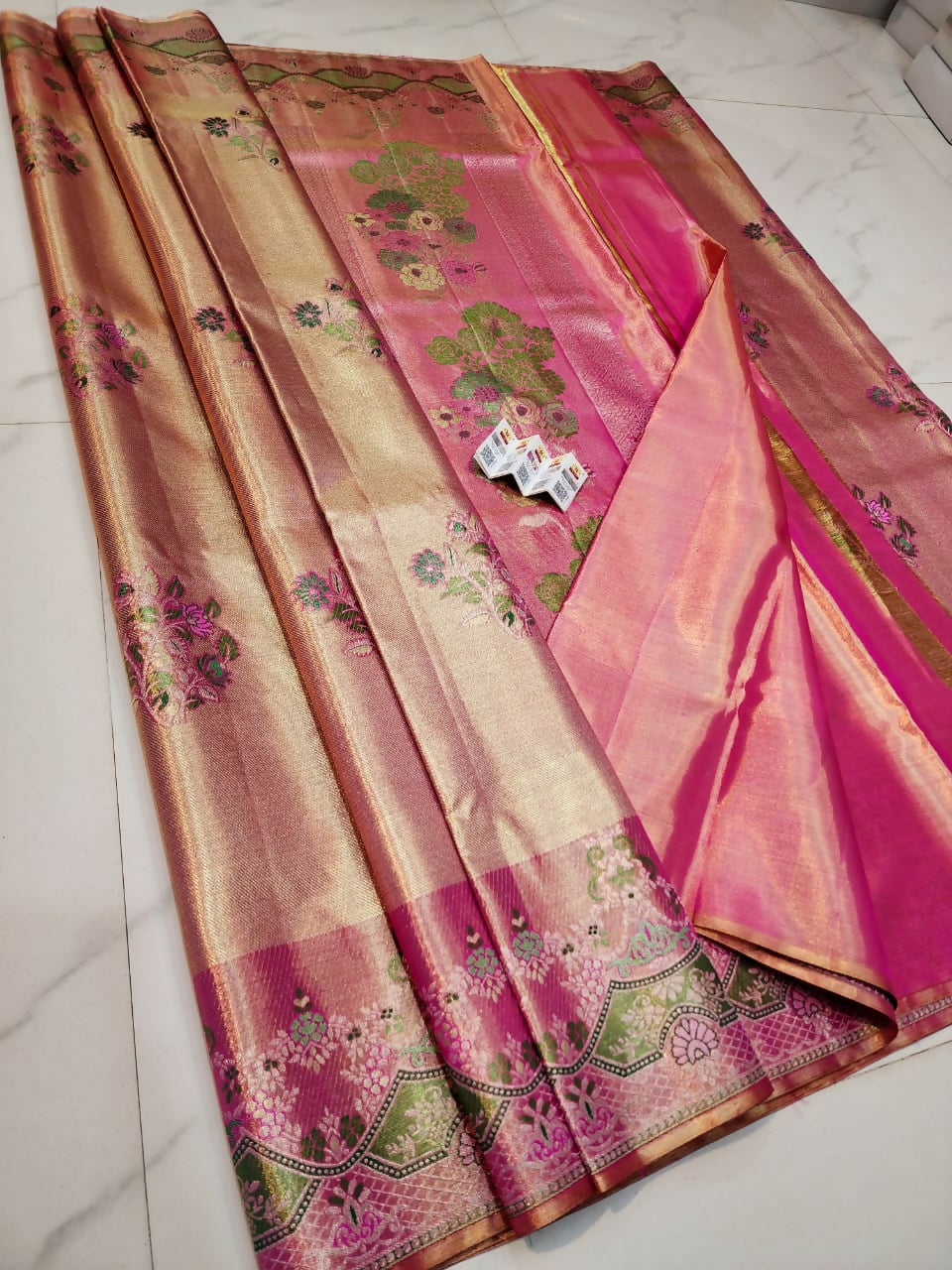Masterpiece Zari - Pure Handloom Kanchi Pattu Tissue Sarees