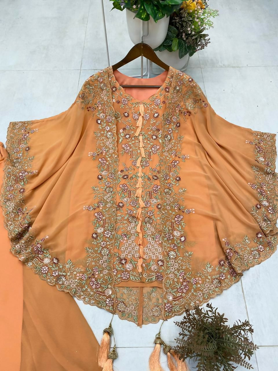 Designer Kurta Plazzo Set with Shrug