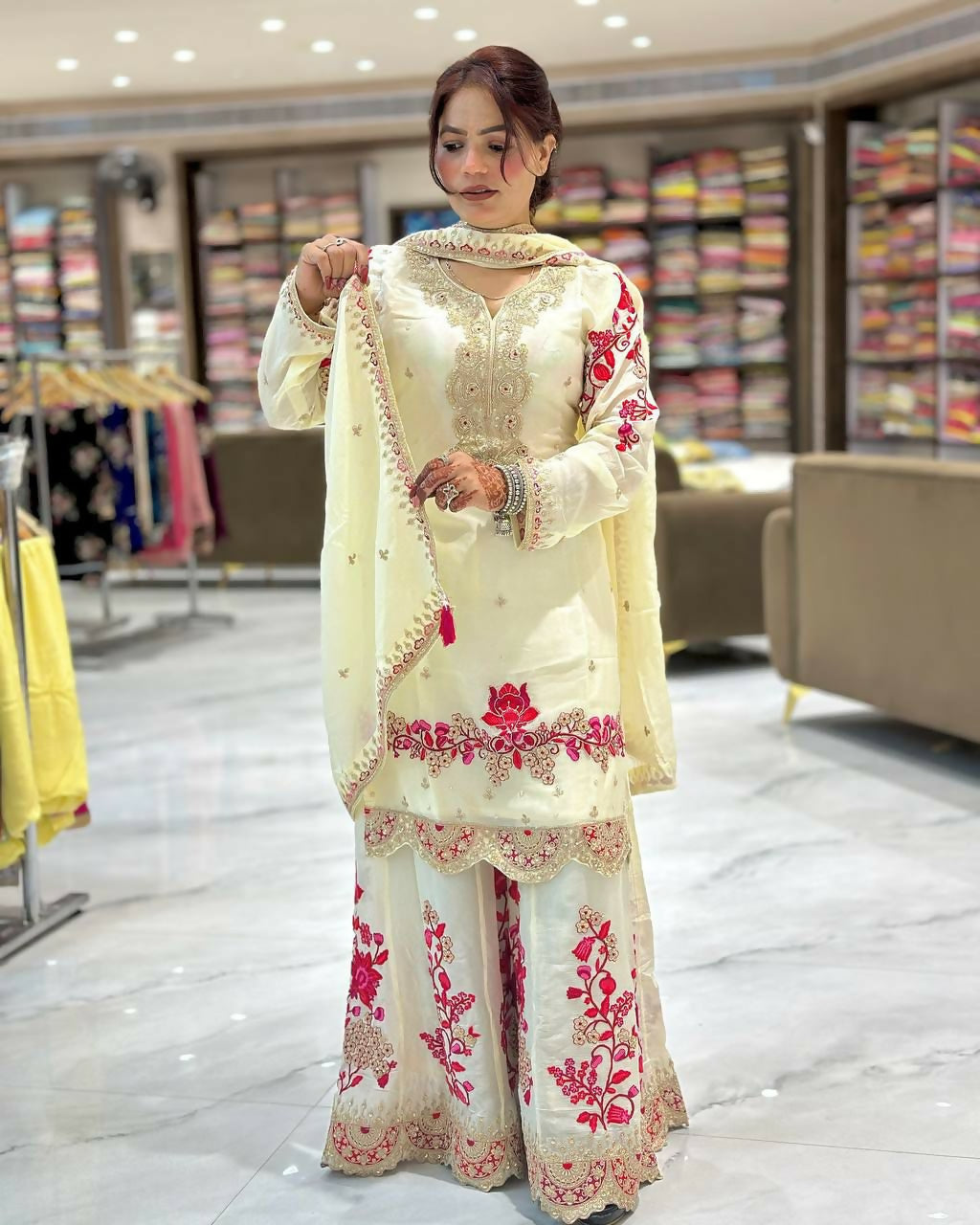 Designer Top Sharara & Dupatta Set