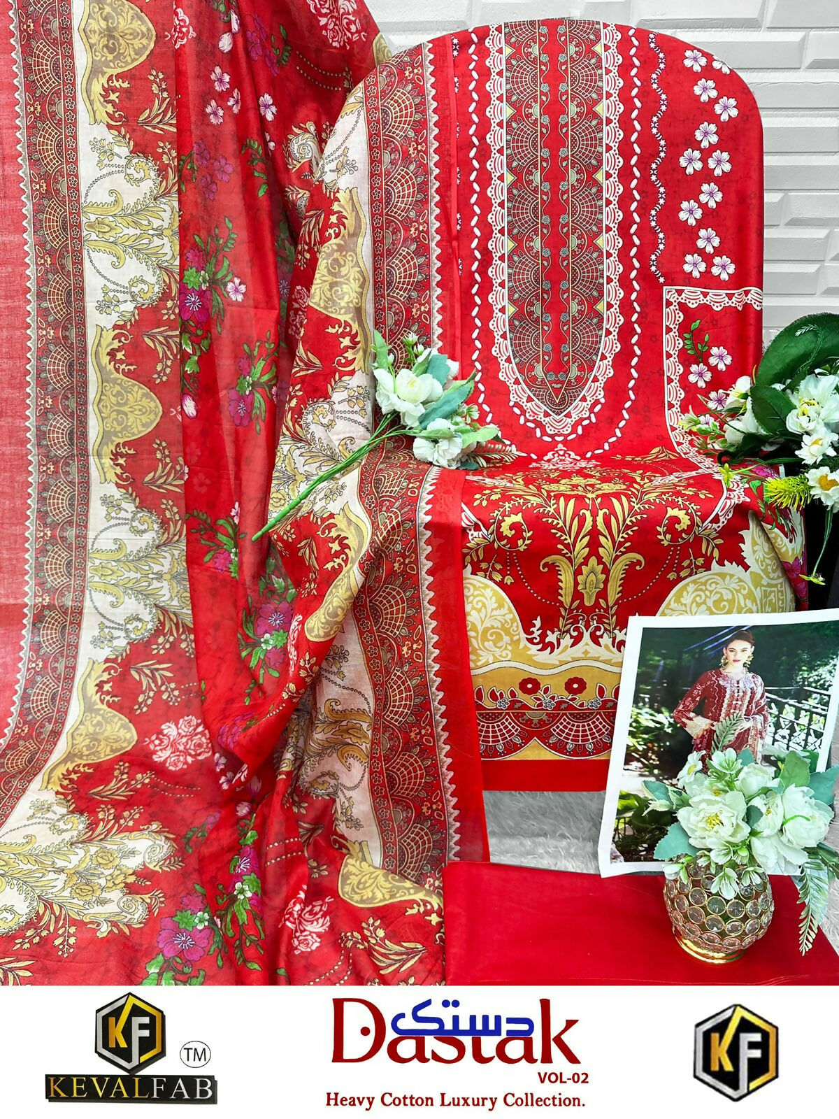 Export Quality Lawn Cotton Unstitched Suit Set
