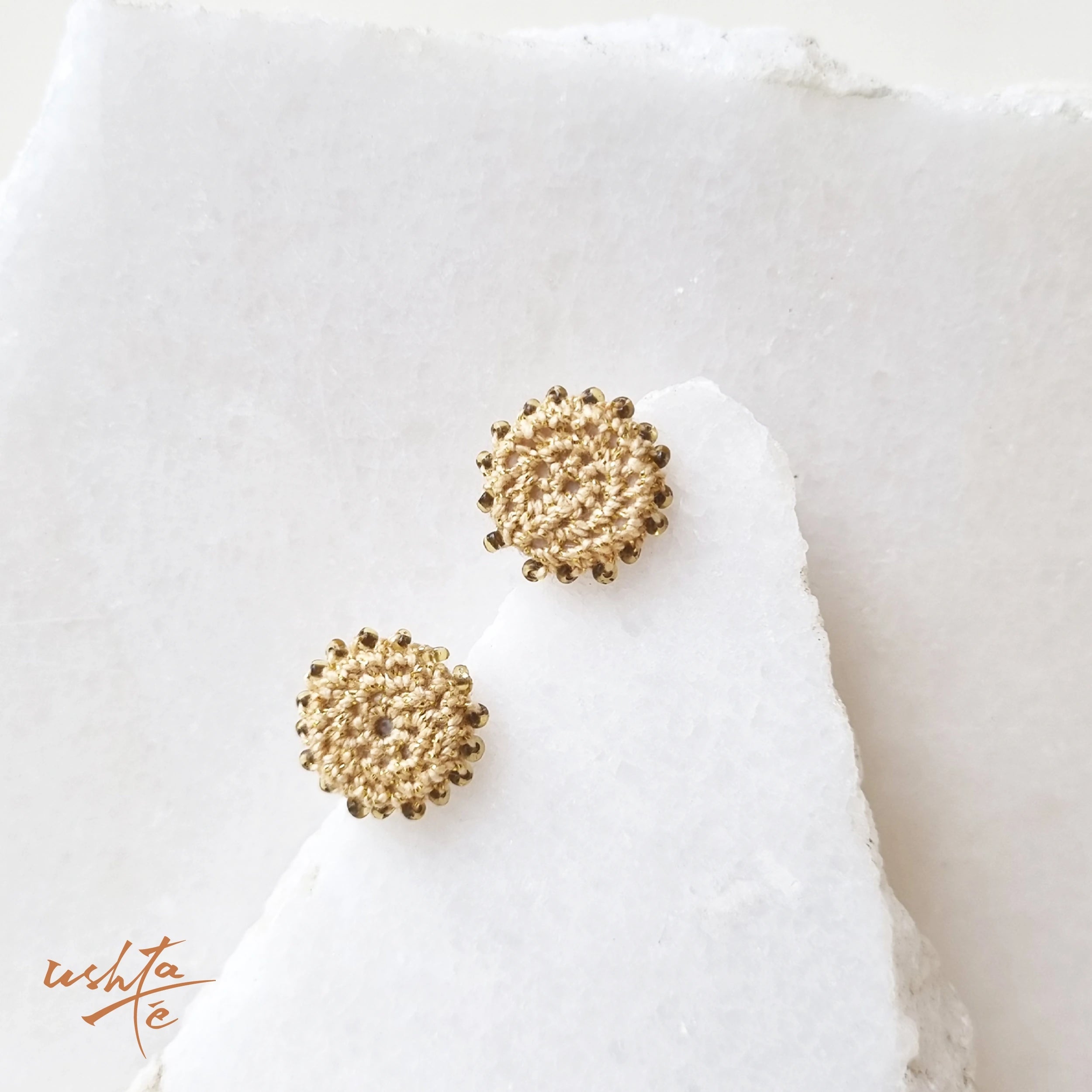 Buttoned-up Gold - Earring