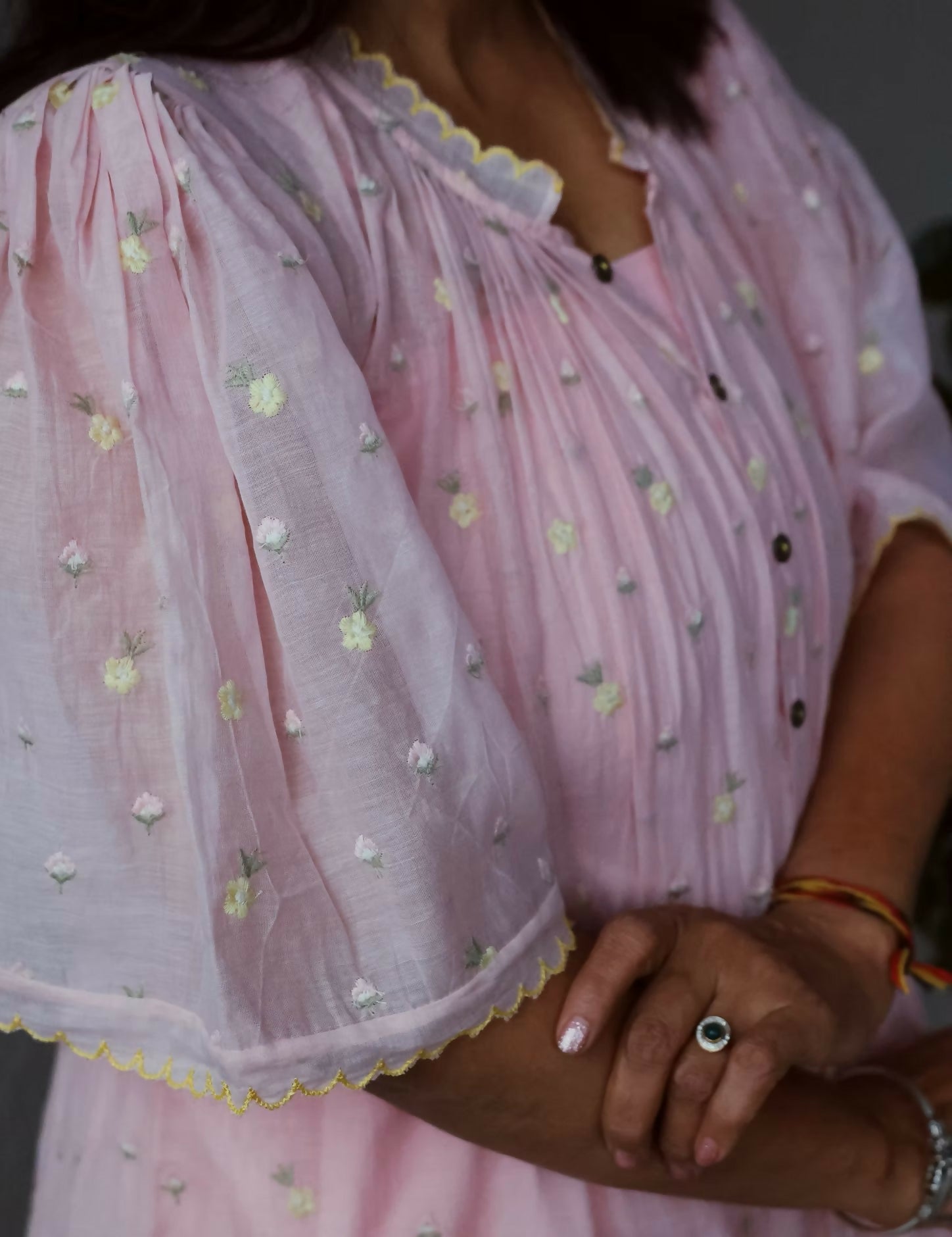 Blush Bloom Button-Down Dress