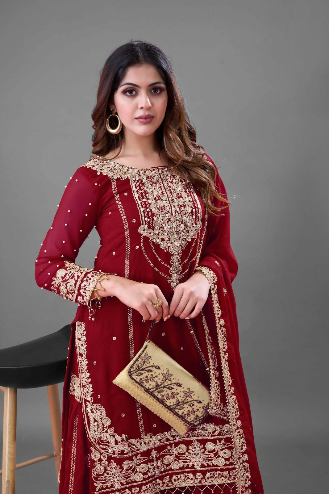 Georgette Plazzo Suit Set