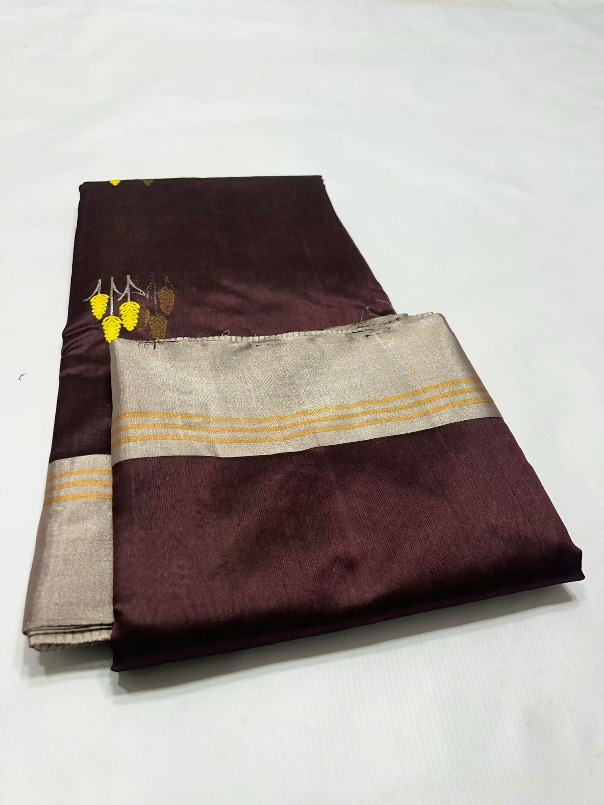 Wine Floral- Pattu Soft Silk Saree