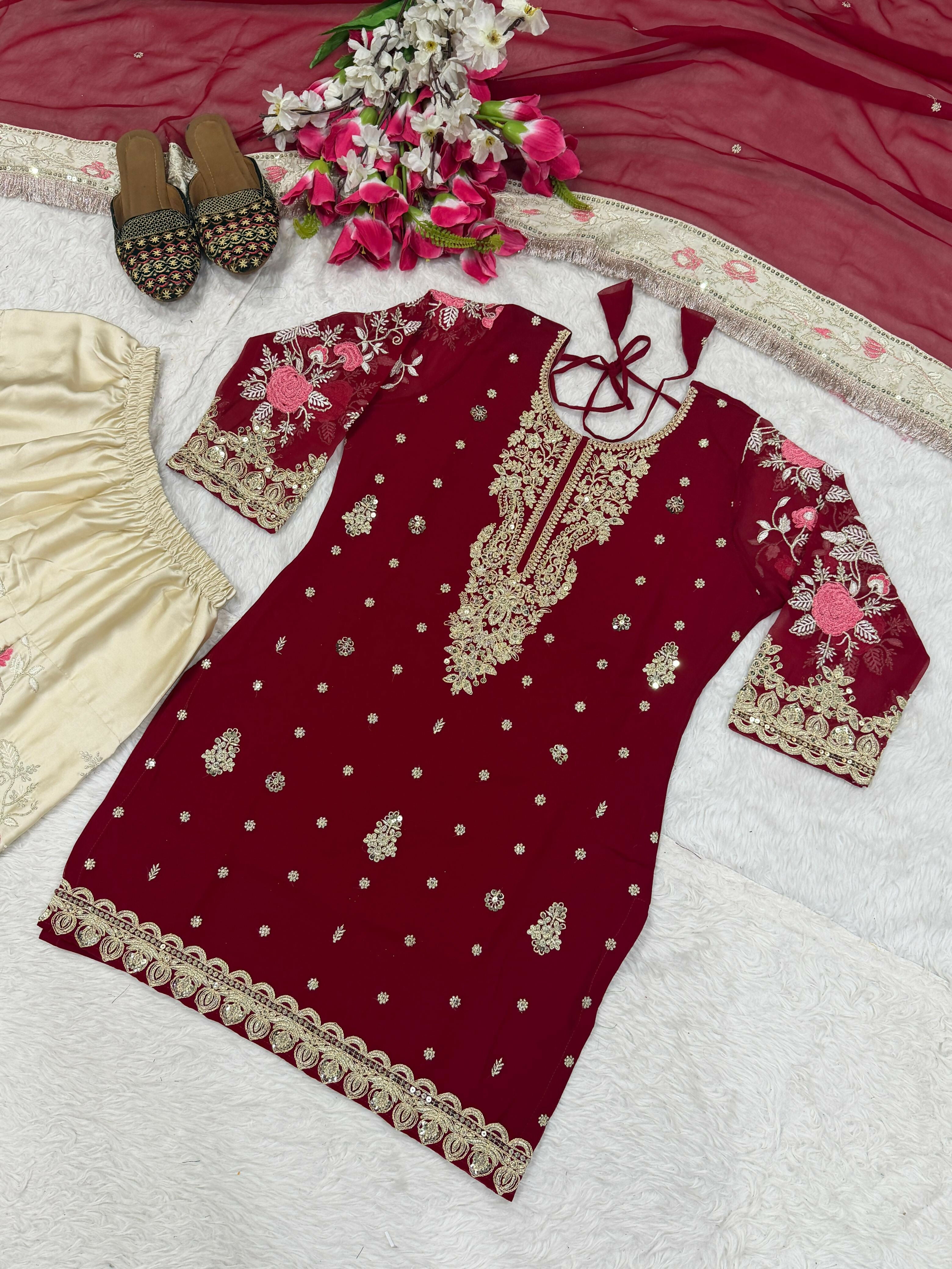 Designer Top with Patiyala Salwar & Dupatta Set