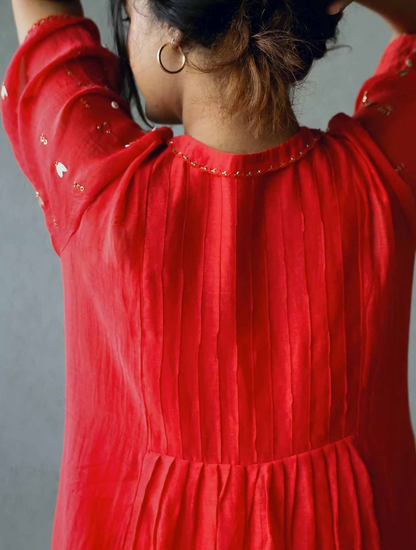 Mulchanderi Gota-Work Maxi Dress With Pants