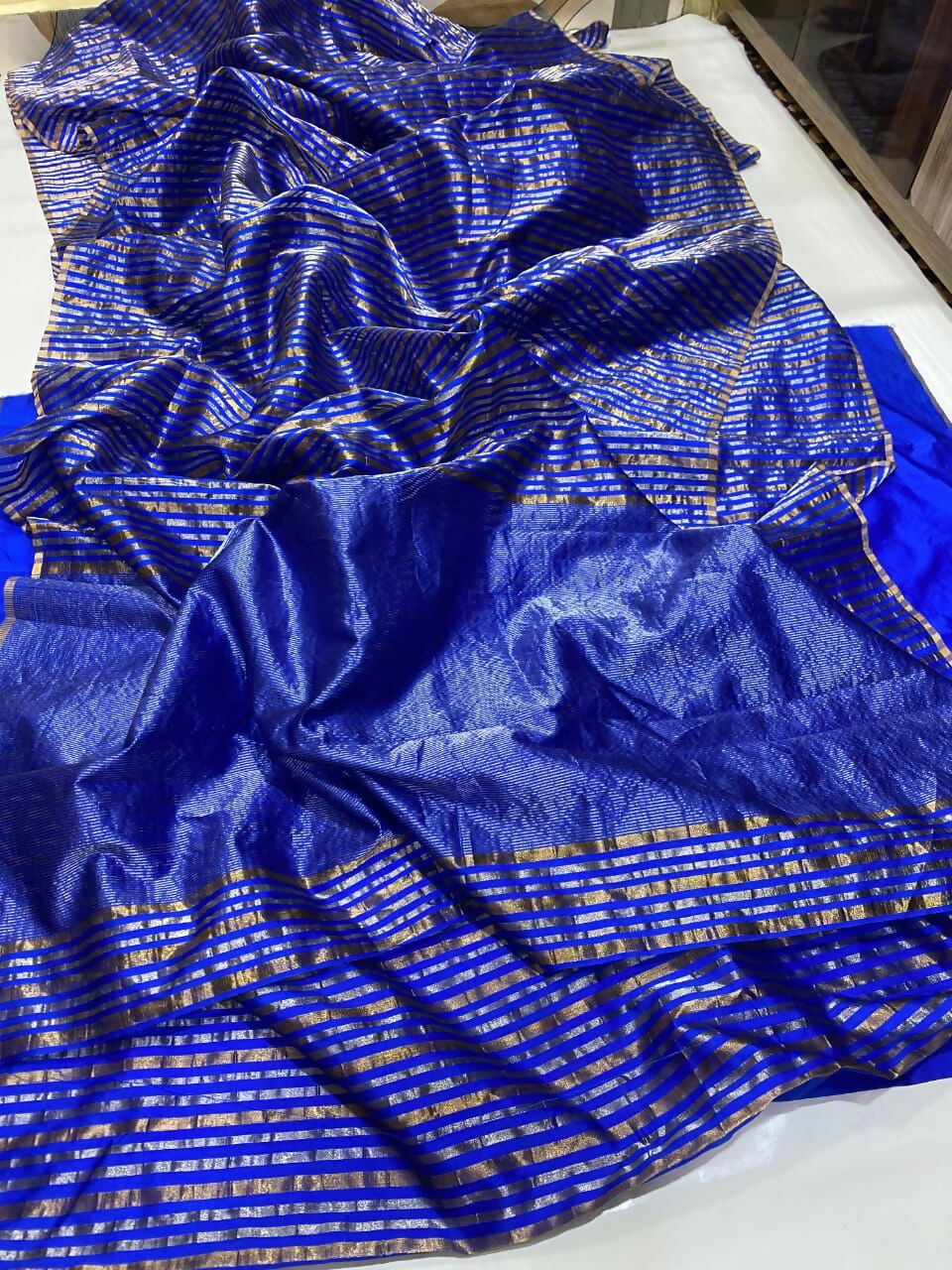 Neelambari Tissue Drape- Pattu Tissue Saree