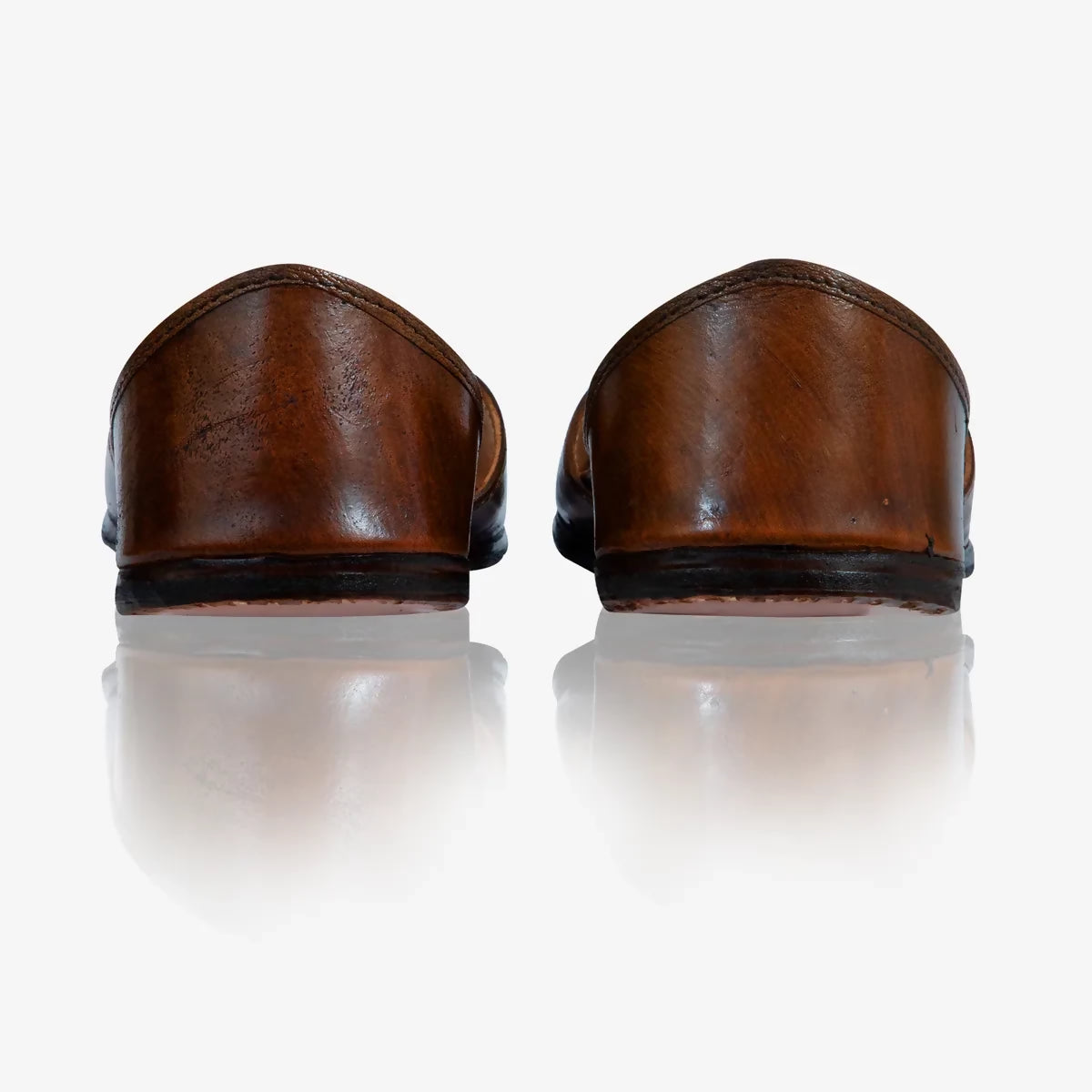 Brown Leather Polished Handcrafted Jutti for Men