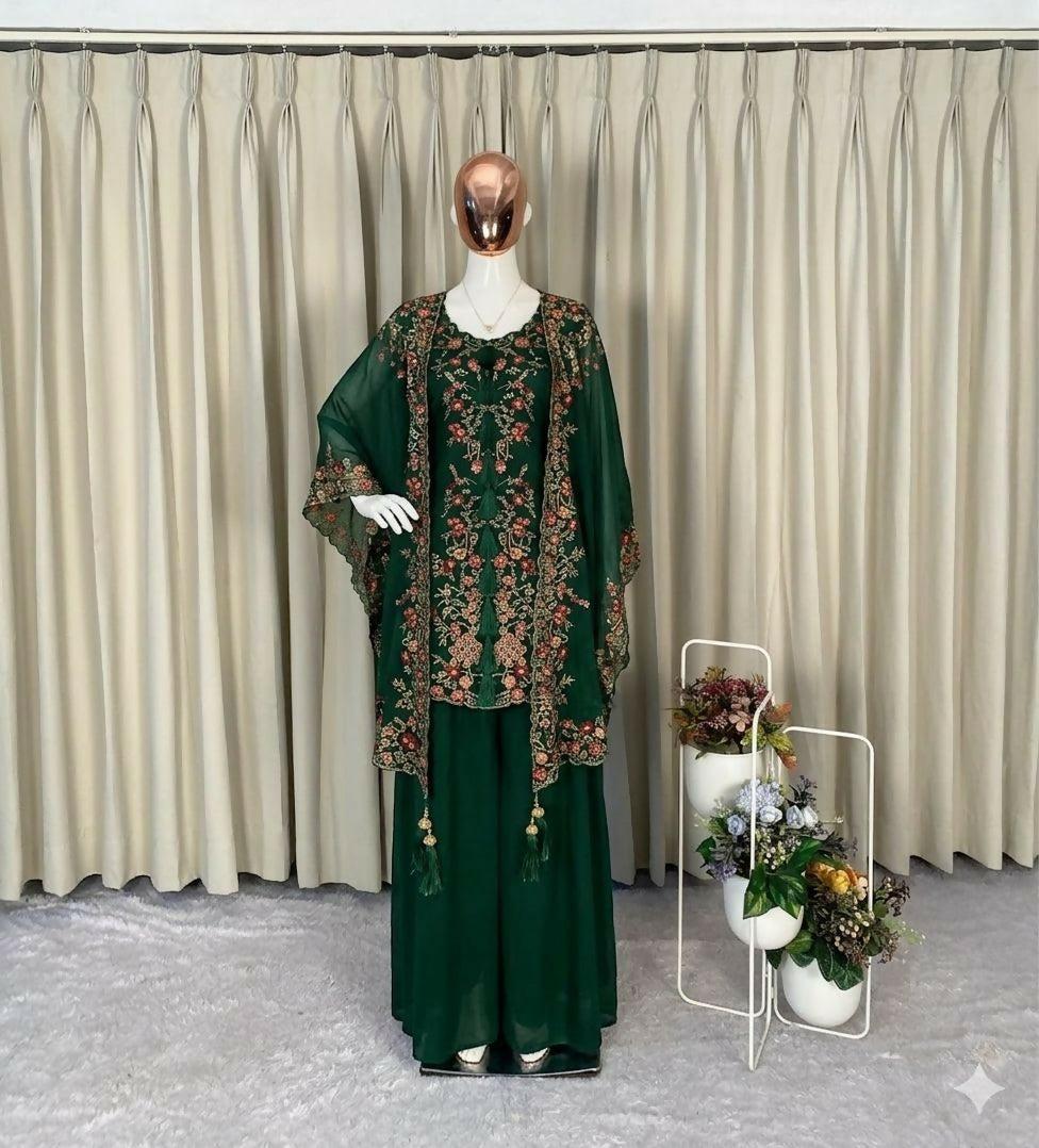 Designer Kurta Plazzo Set with Shrug