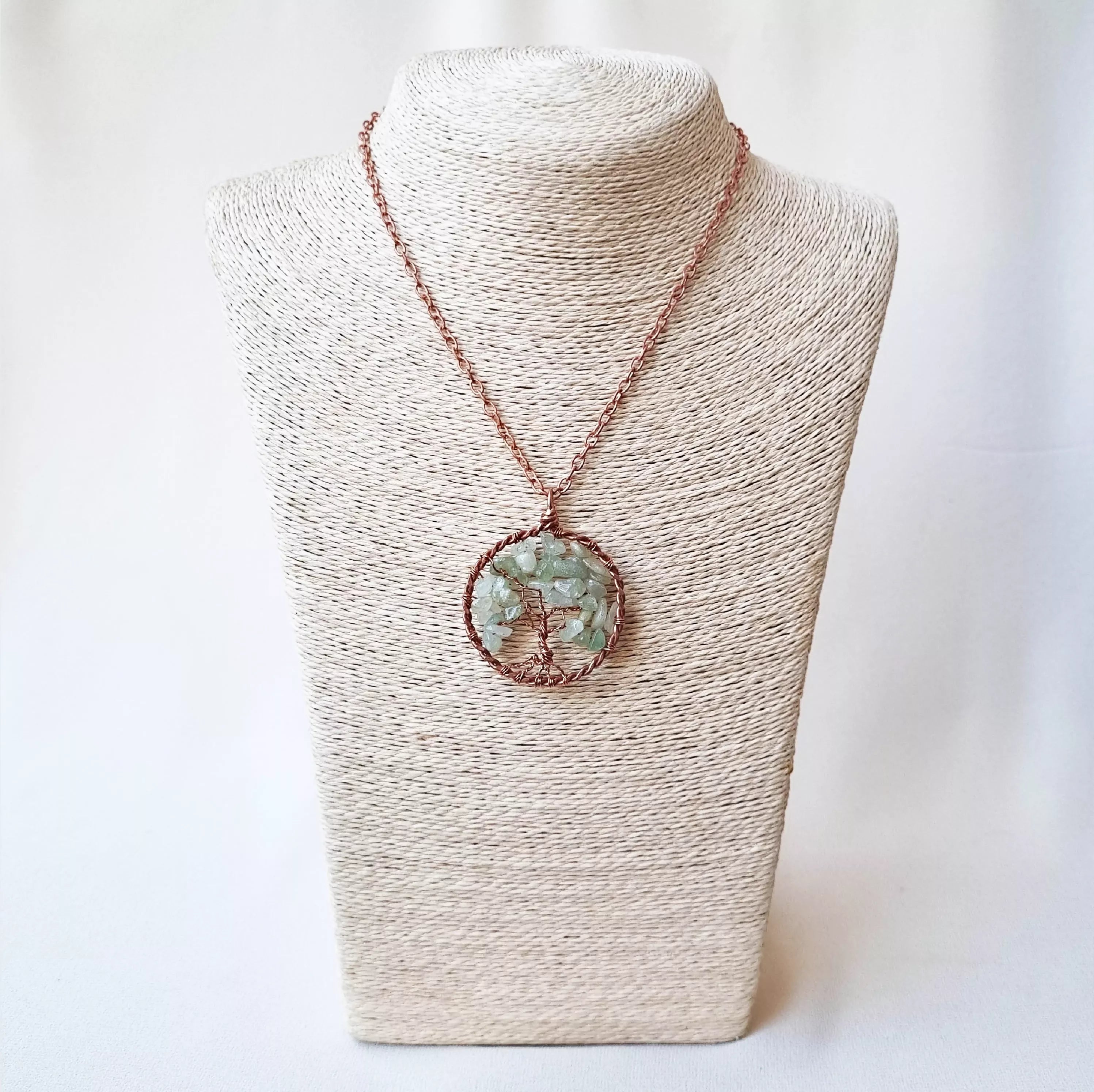 Earth's Embrace ~ Green Aventurine and Copper Tree of Life Necklace