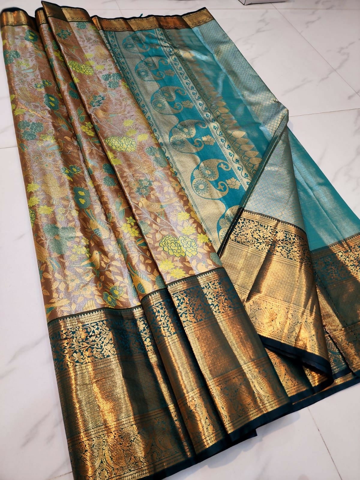 The Ceremonial Drape - Semi-Tissue Kanchi Bridal Sarees