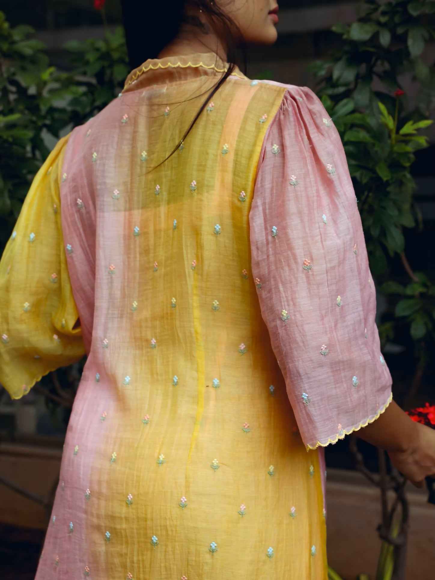 Ombre Hand-Embroidered Kurta Set