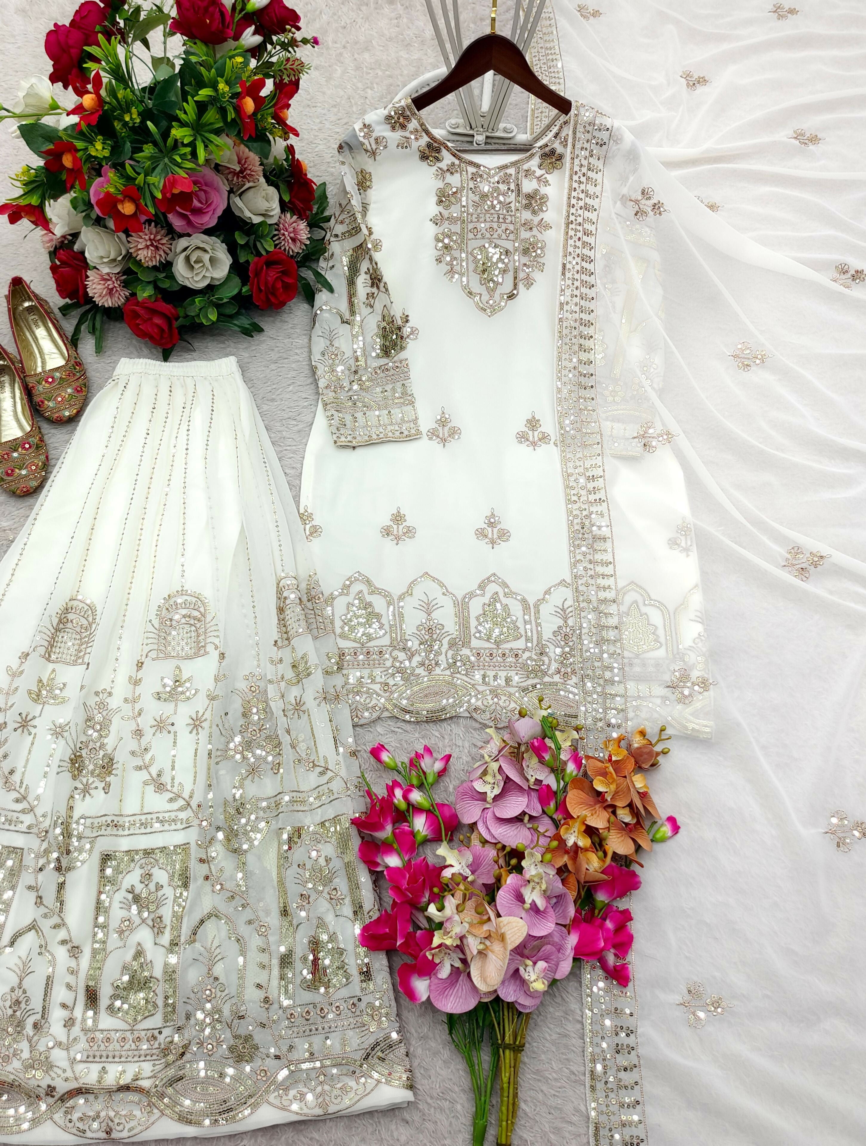 Designer Top Sharara & Dupatta Set