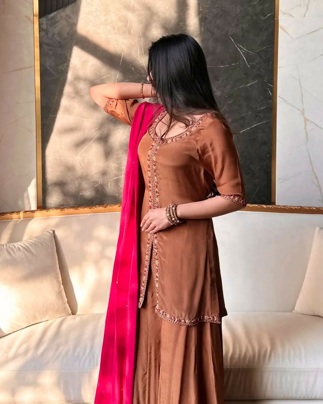 Designer Top with Patiyala Salwar & Dupatta Set