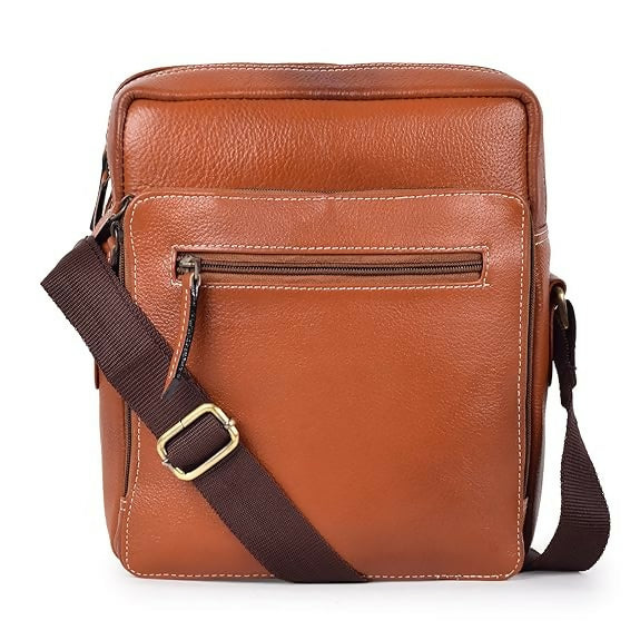 FERNWEH Men's Leather Sling Messenger Bag – 12" Travel Crossbody Shoulder Bag