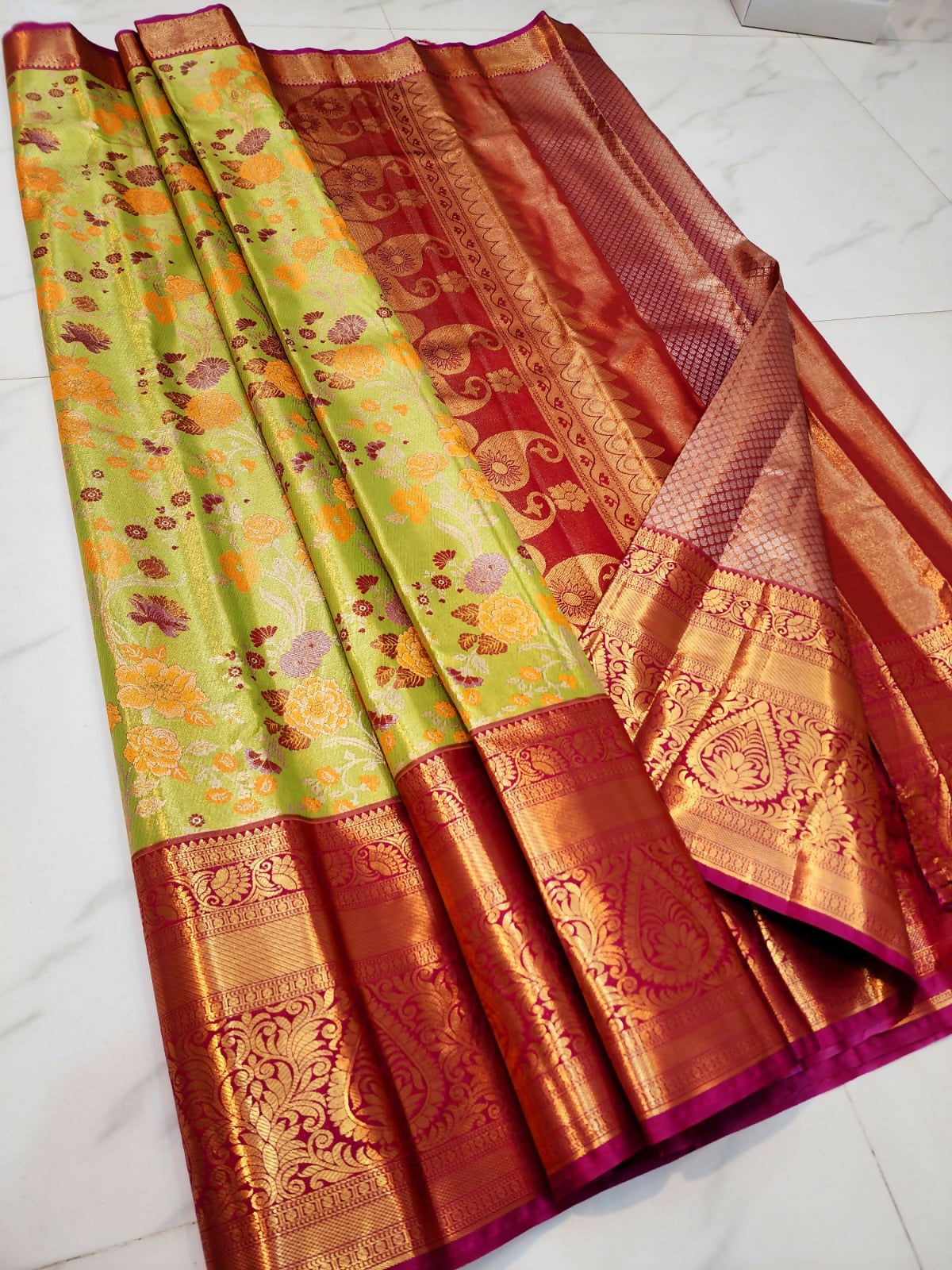 Aura Tissue Drape - Semi-Tissue Kanchi Bridal Sarees