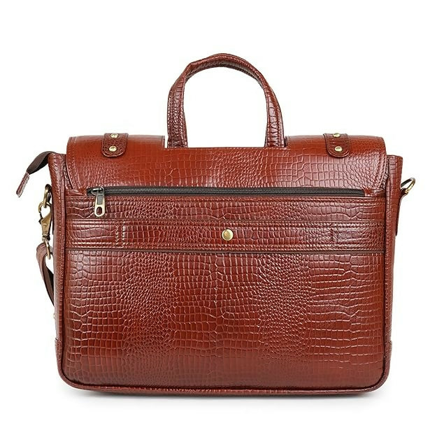 FERNWEH Genuine Leather Laptop Messenger Bag – 15.5" Office Shoulder Bag with Adjustable Strap for Work, Business & Travel