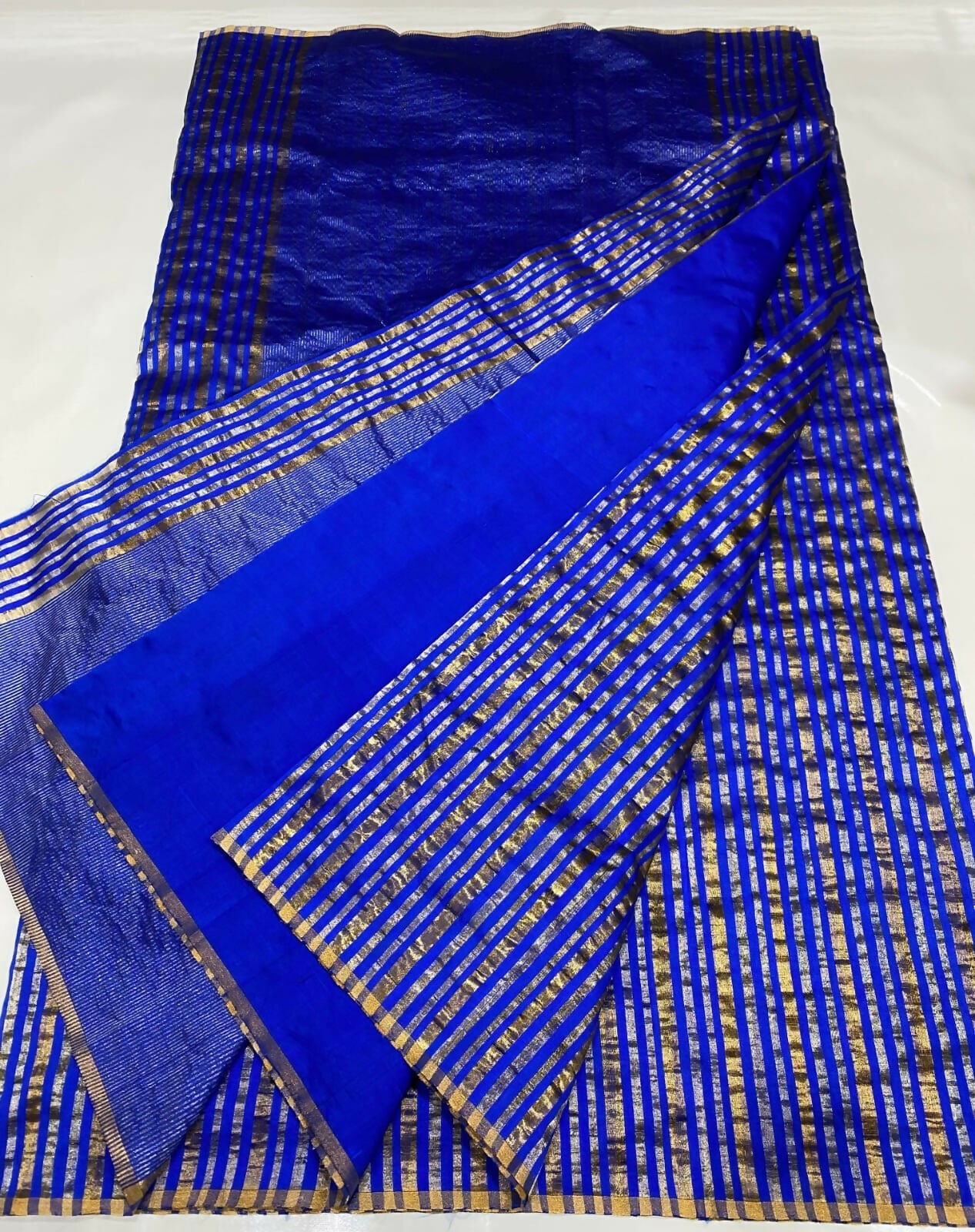 Neelambari Tissue Drape- Pattu Tissue Saree
