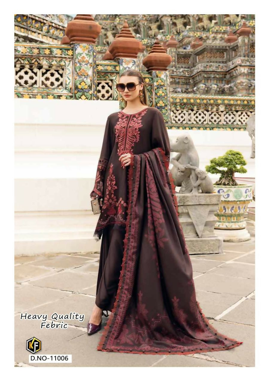 Heavy Cotton Printed Unstitched Suit Set with Dupatta