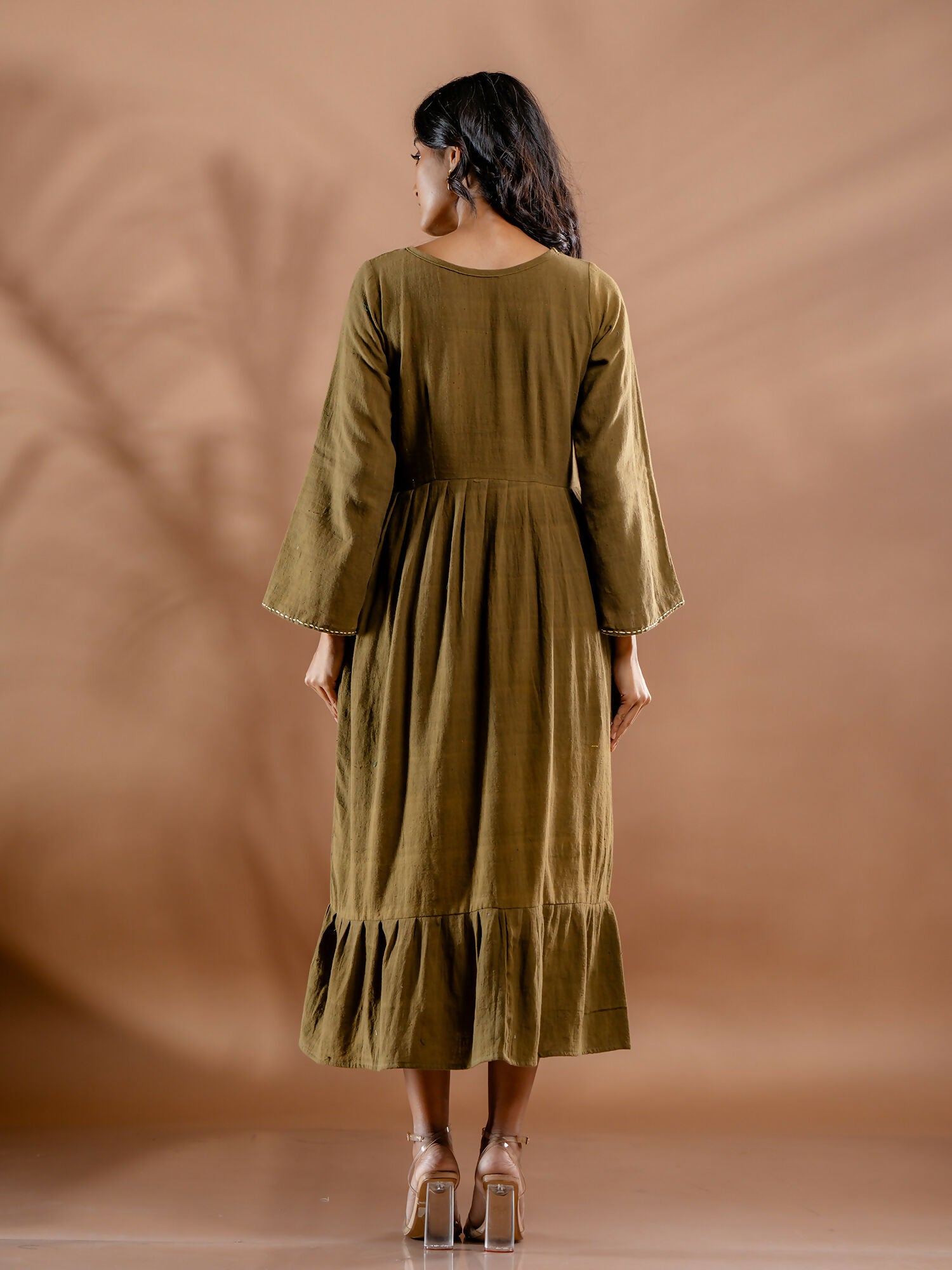 olive green dress online india Buy Olive Green Midi Dress For Women Party Wear Online India Cavirk