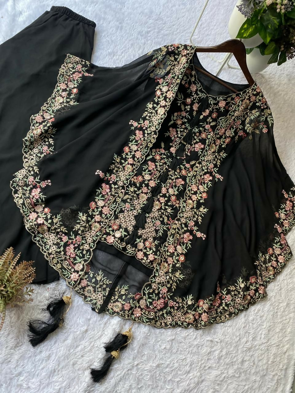Designer Kurta Plazzo Set with Shrug