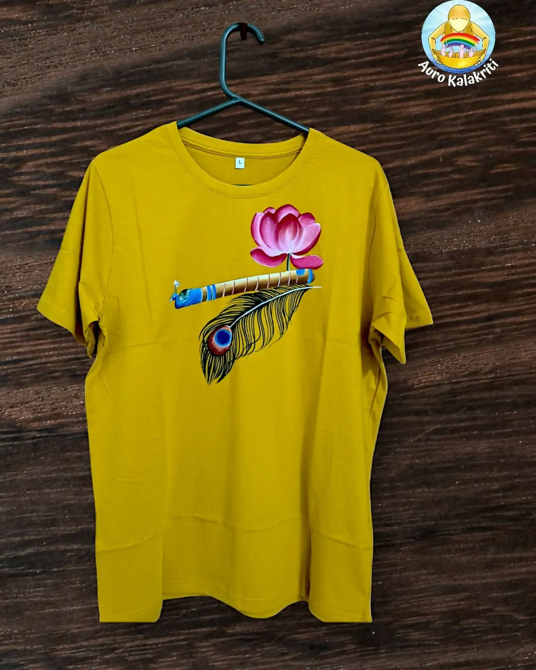 Mustard Leela Tee - Divine Harmony in Every Stroke