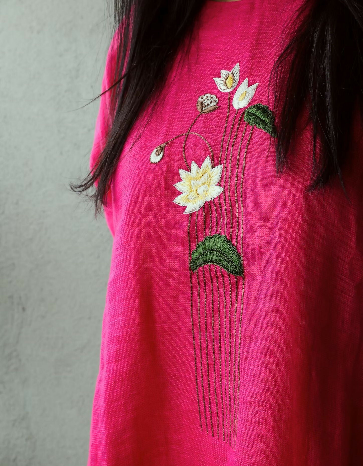 Fuchsia Pink Lotus Linen Co-ord Set