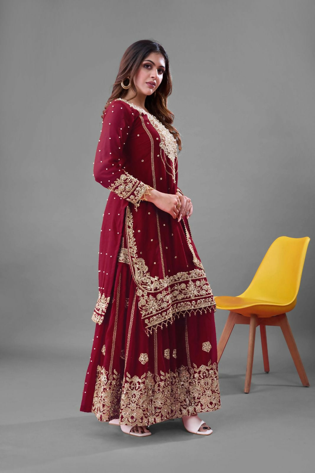 Georgette Plazzo Suit Set