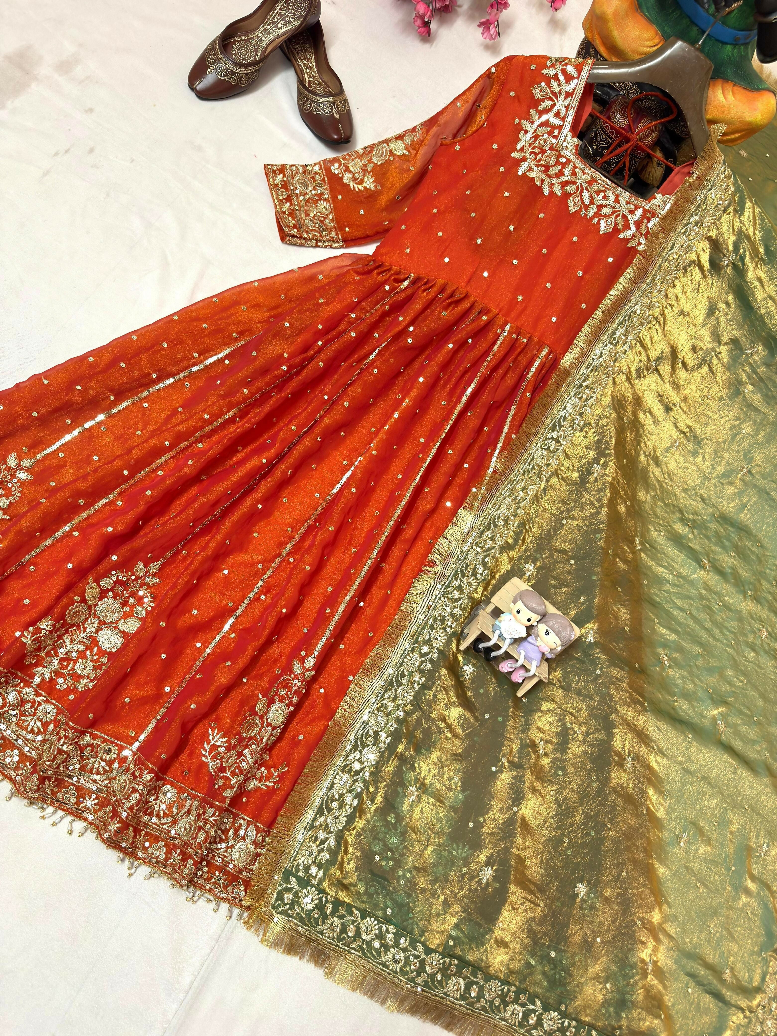 Designer Anarkali Gown with Dupatta Set