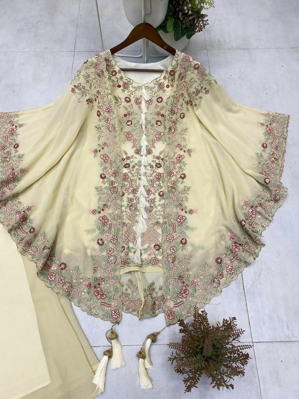 Designer Kurta Plazzo Set with Shrug