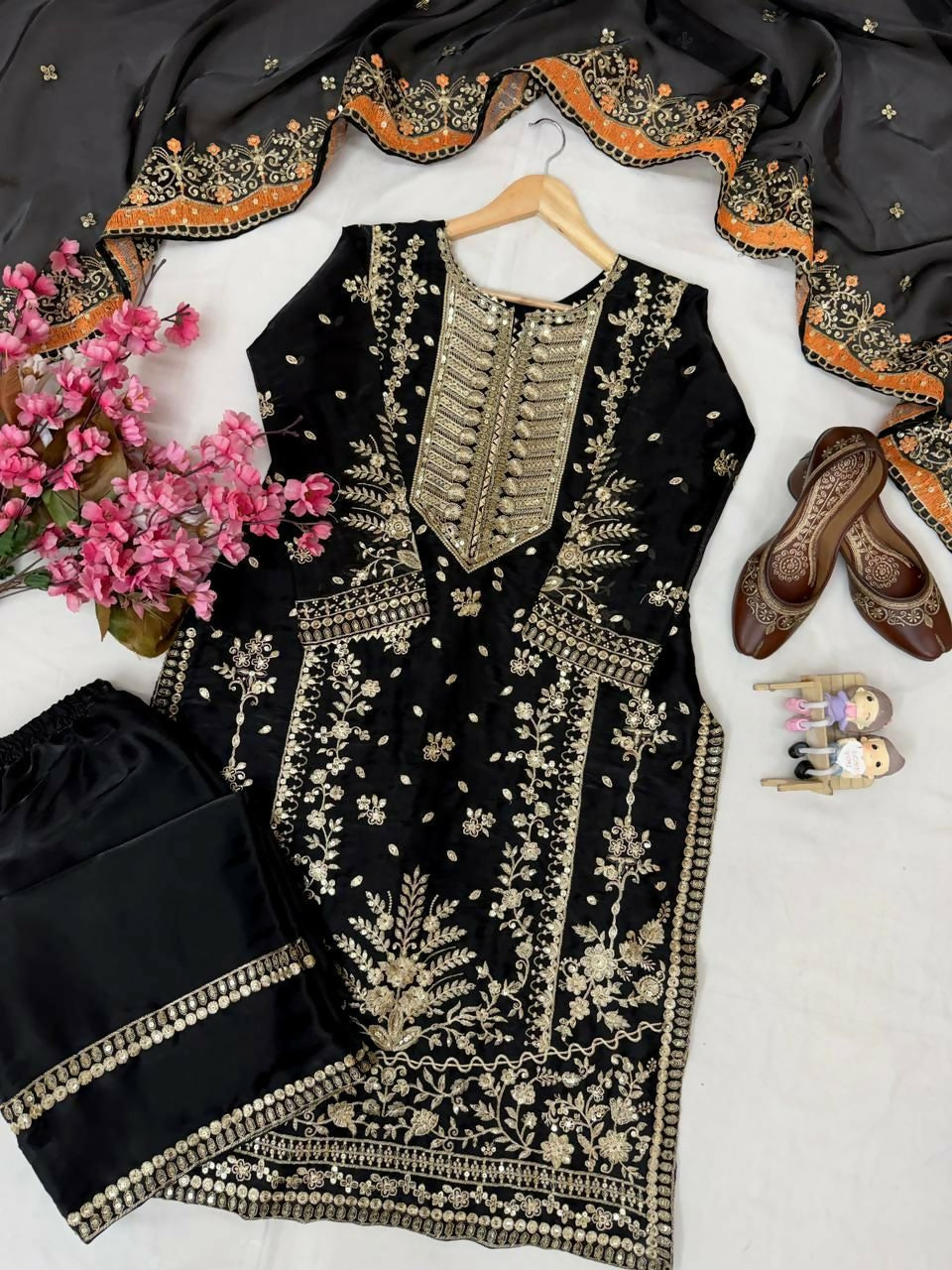 GMY Silk Edition Kurti & Plazzo Set with Dupatta