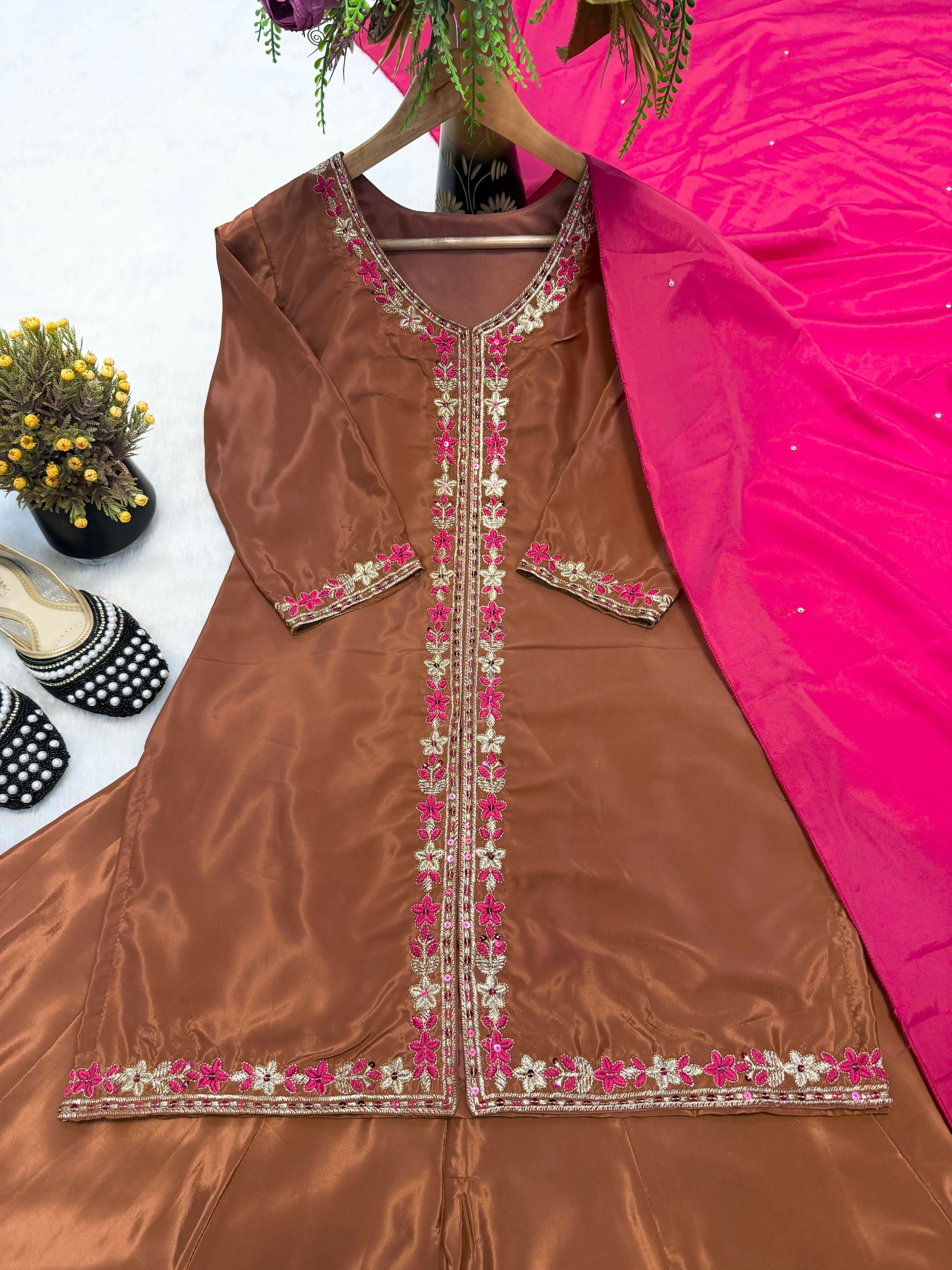 Designer Top with Patiyala Salwar & Dupatta Set