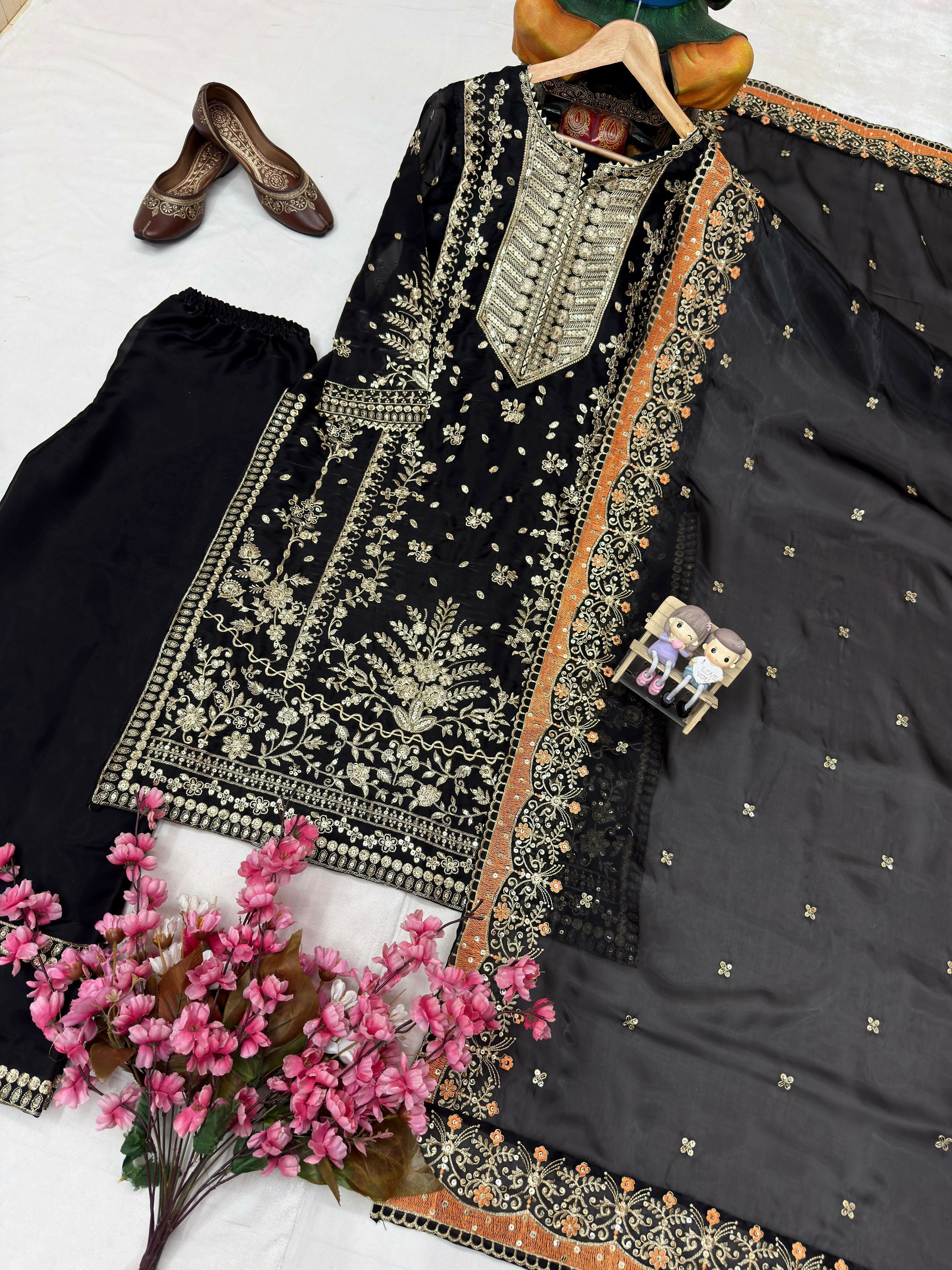 GMY Silk Edition Kurti & Plazzo Set with Dupatta