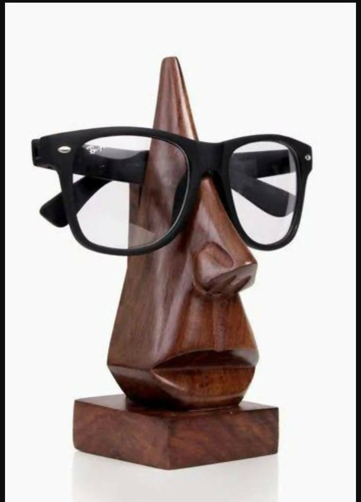 Wooden Face Eyeglass Stand