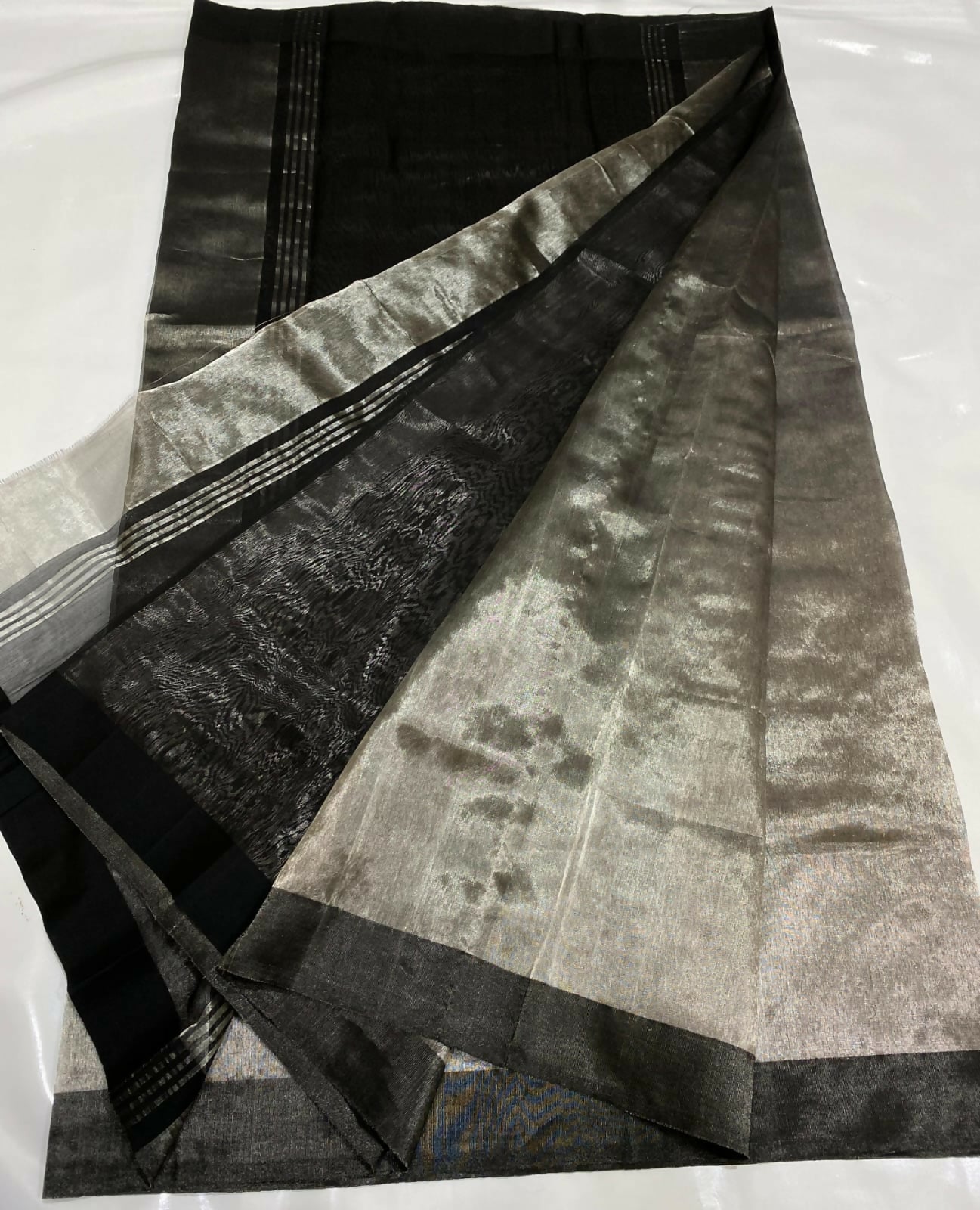 Regal Tissue Silk Saree with Zari Work – Lightweight Shimmer Wedding & Festive Wear
